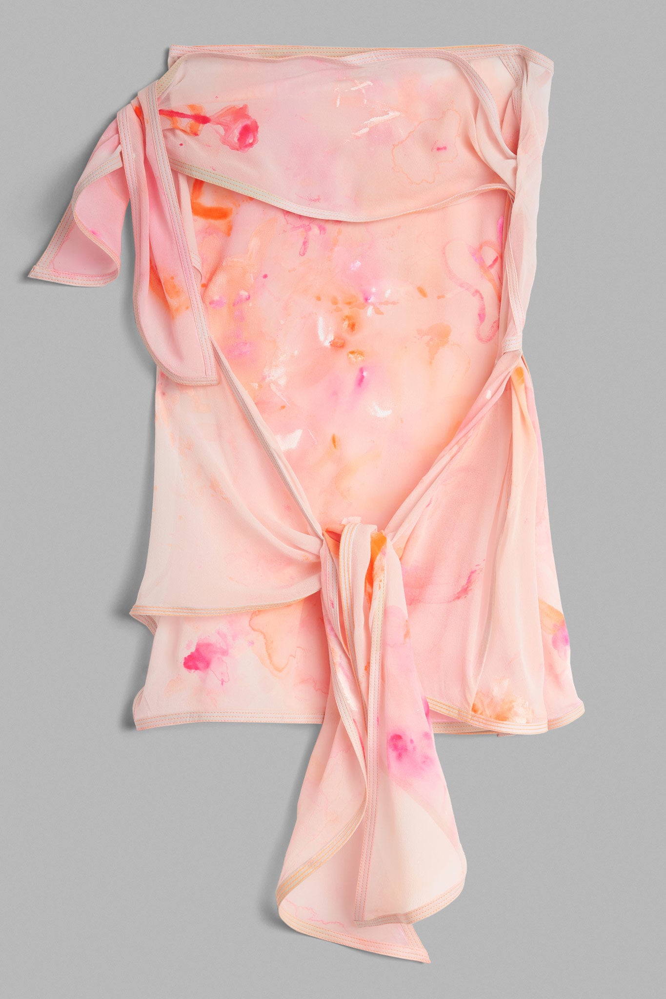 BEIRAxMAÍRA SENISE Silk Self Tie Top - Baby Pink