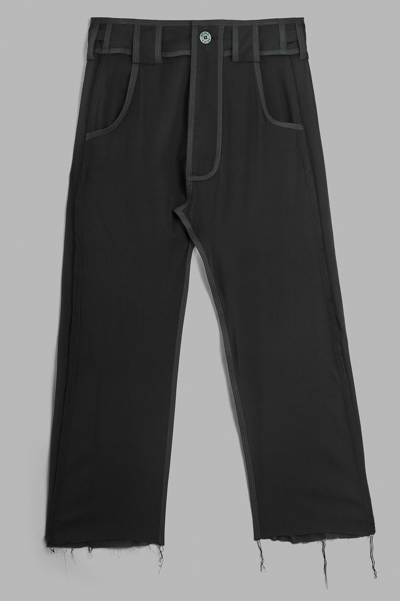 Fitted Silk Mara Pants - Black