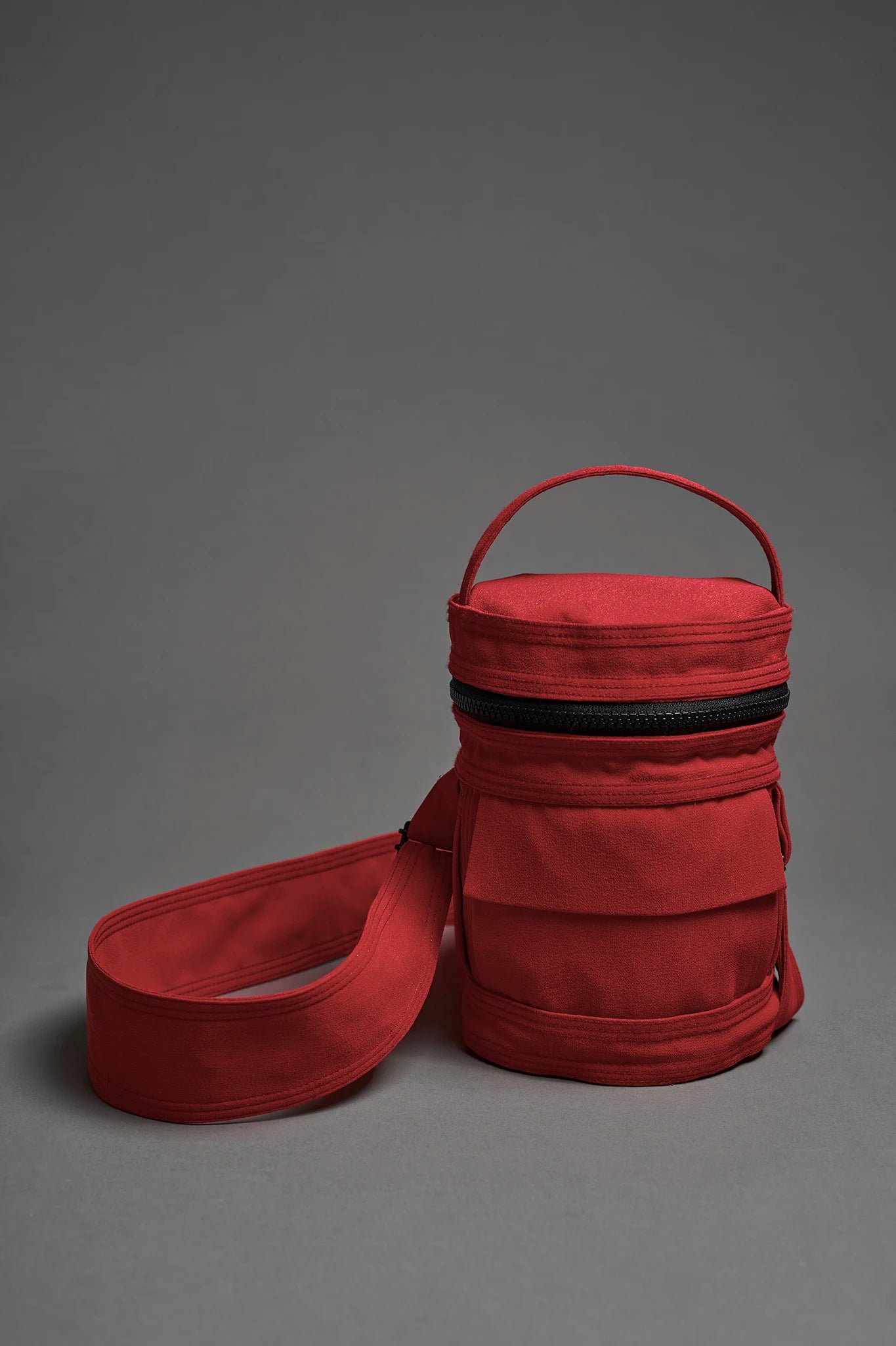 Silk Barrel Bag - Bright Red
