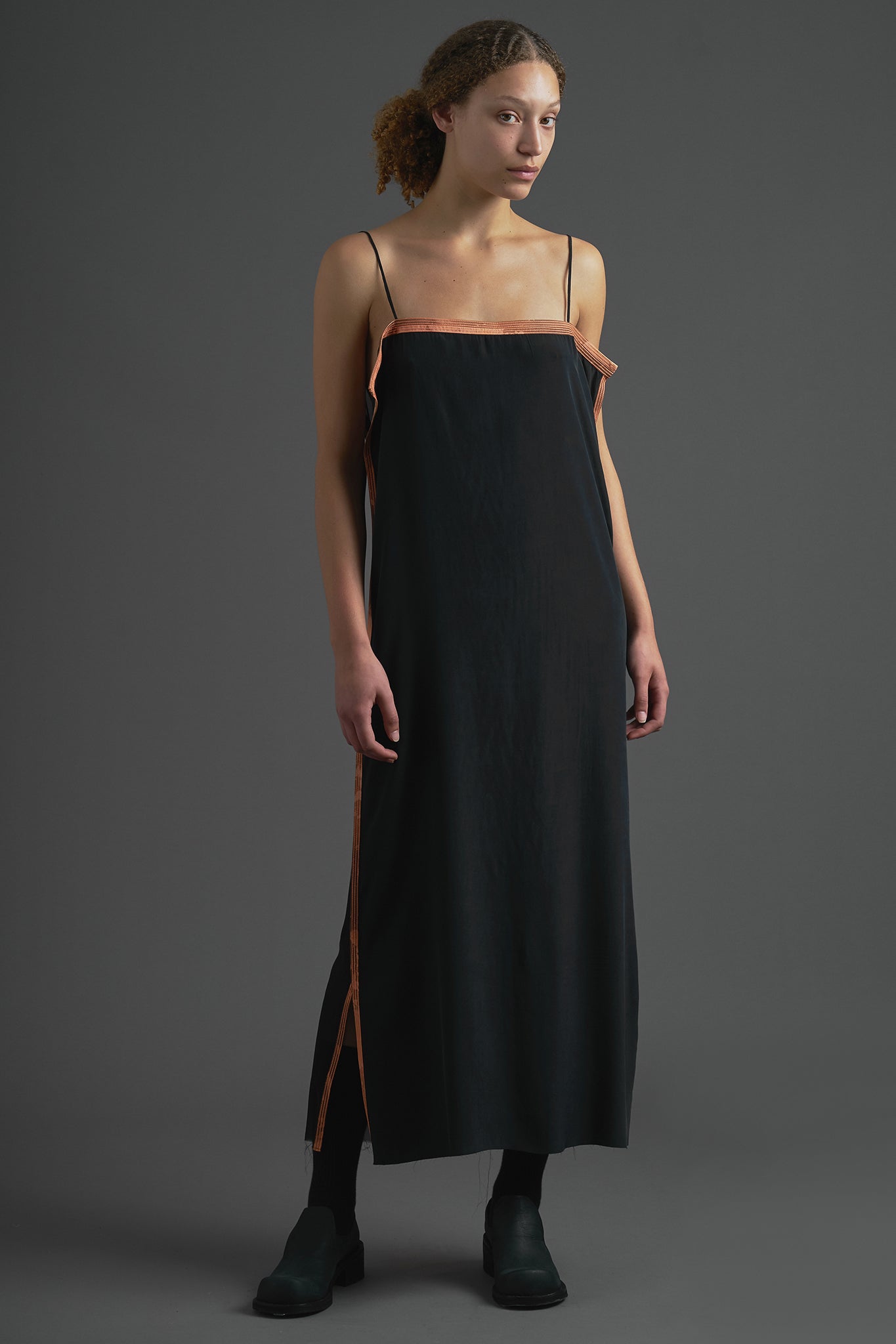 Silk Strap Dress - Black