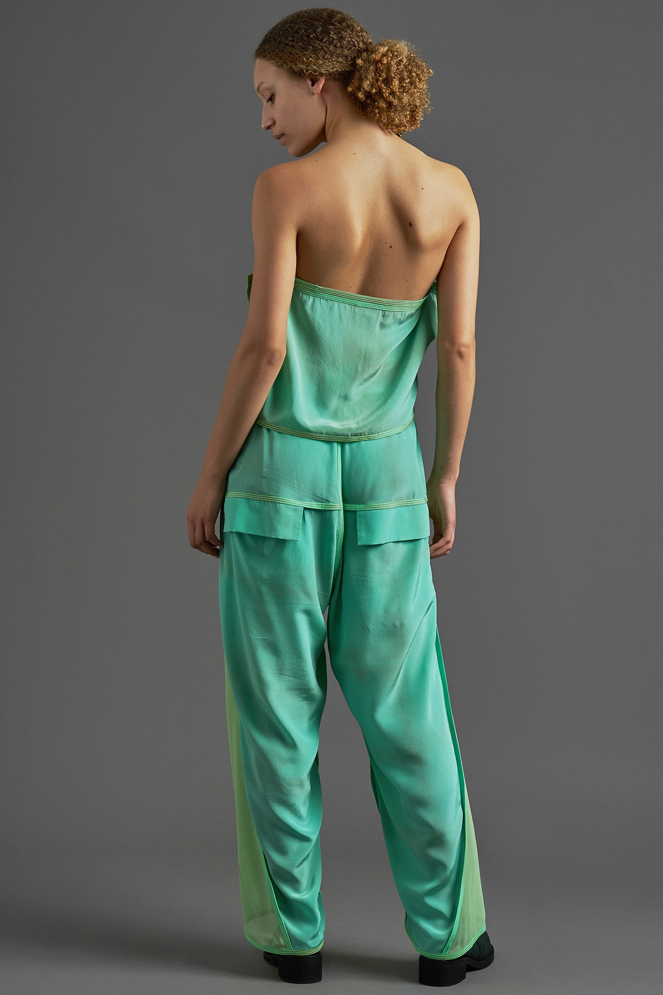 Silk Side Buckle Trousers -  Mint&Acqua