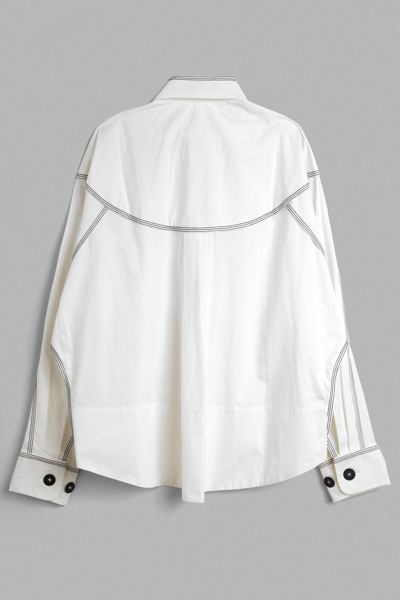 Dry Cotton Long Sleeved Camp Shirt - White