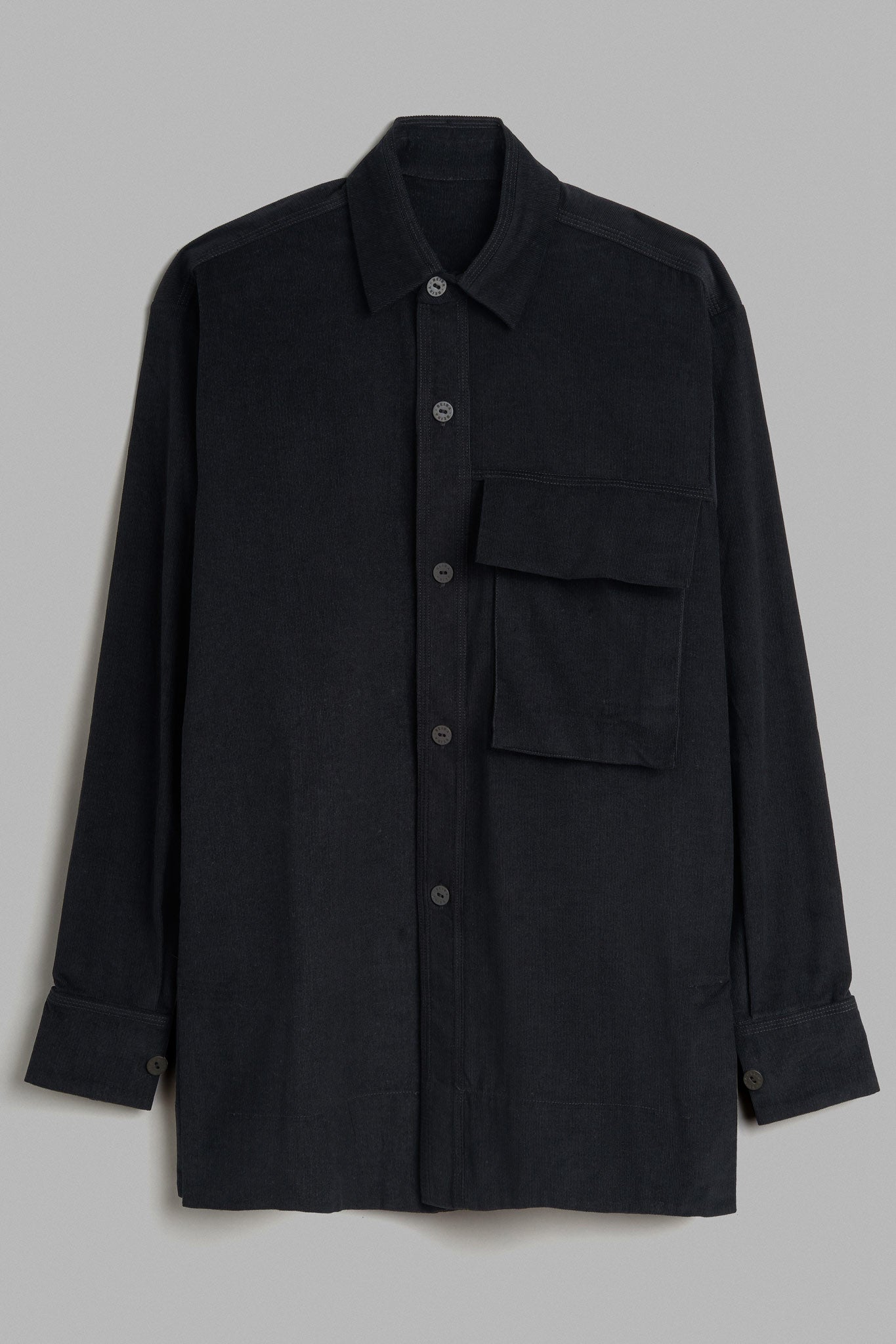 Velvet Pocket Shirt - Black