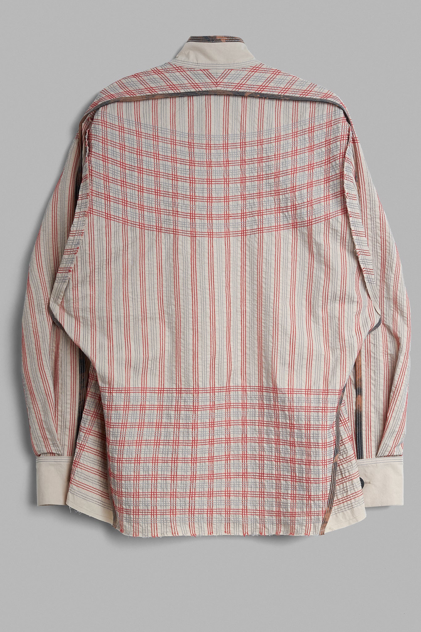 Cotton Topstitched Overshirt - Beige