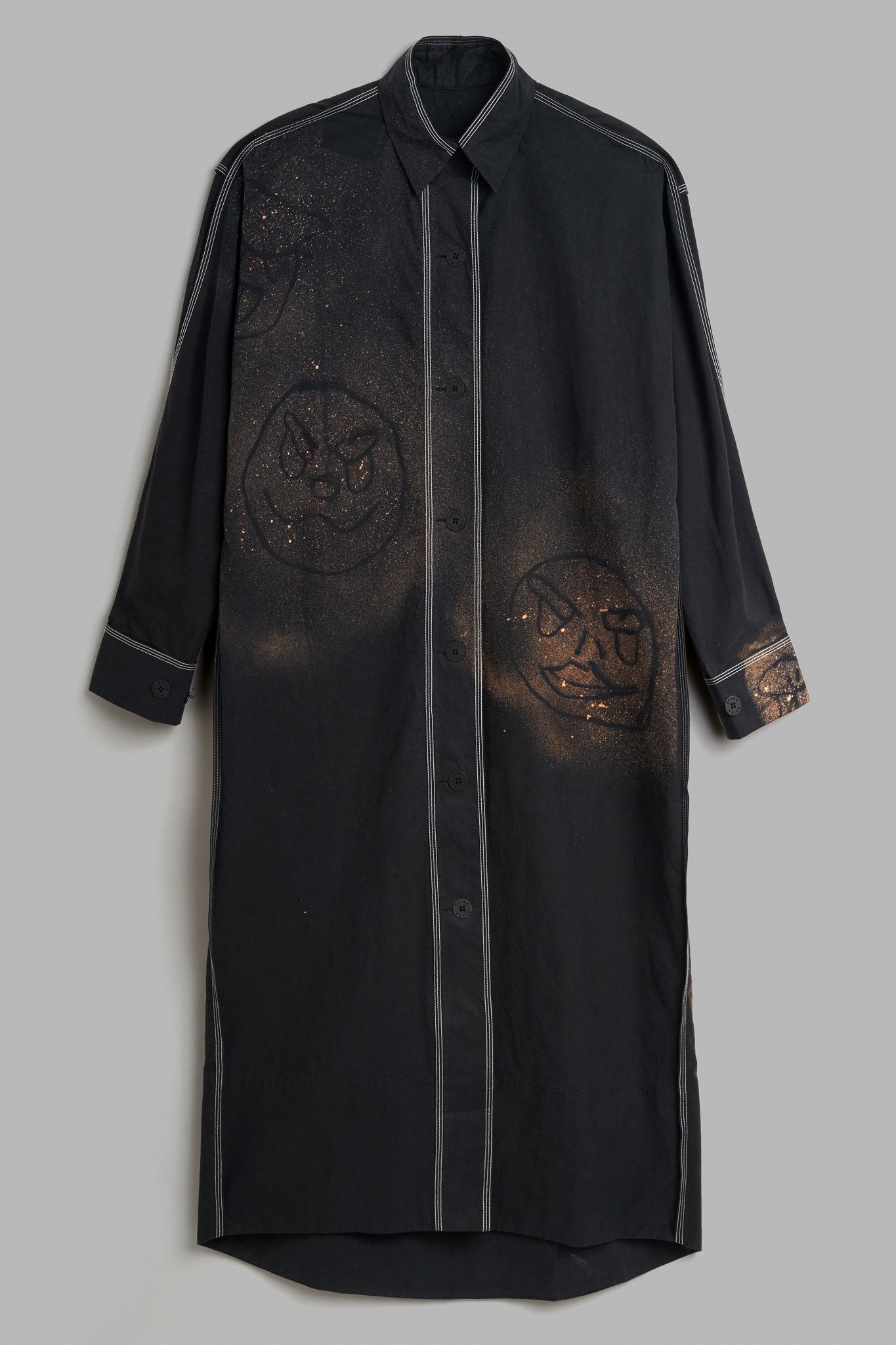 BEIRAxNATI KATO Long Sleeved Chemise - Undyed Black