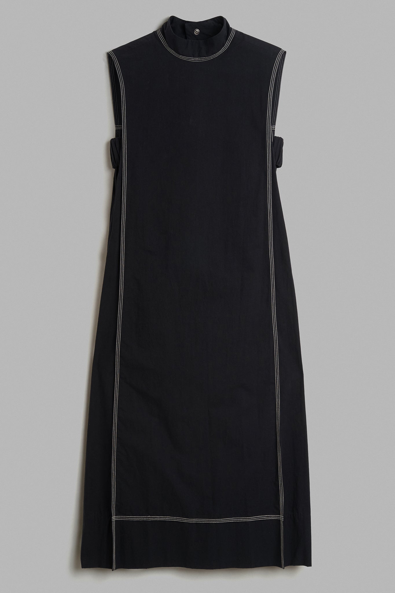 Cotton Mid Neck Dress - Black