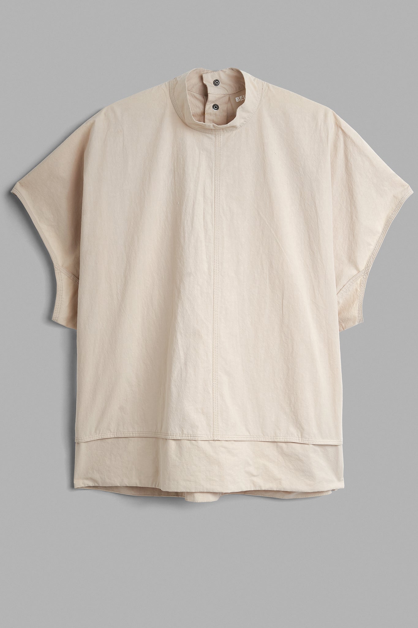 Cotton Mid Neck Shirt - Beige