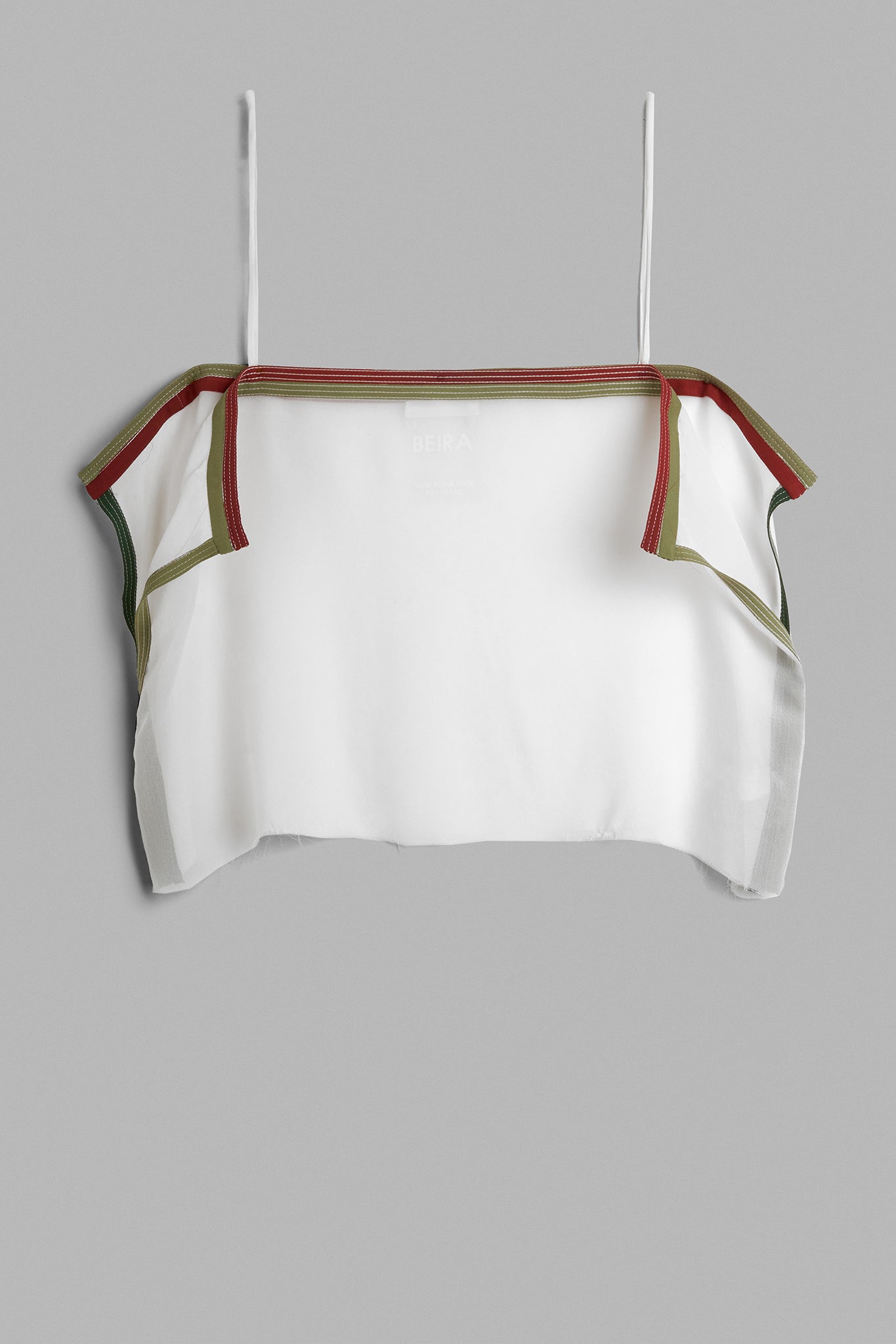 Silk Semi-sheer Strap Top - White