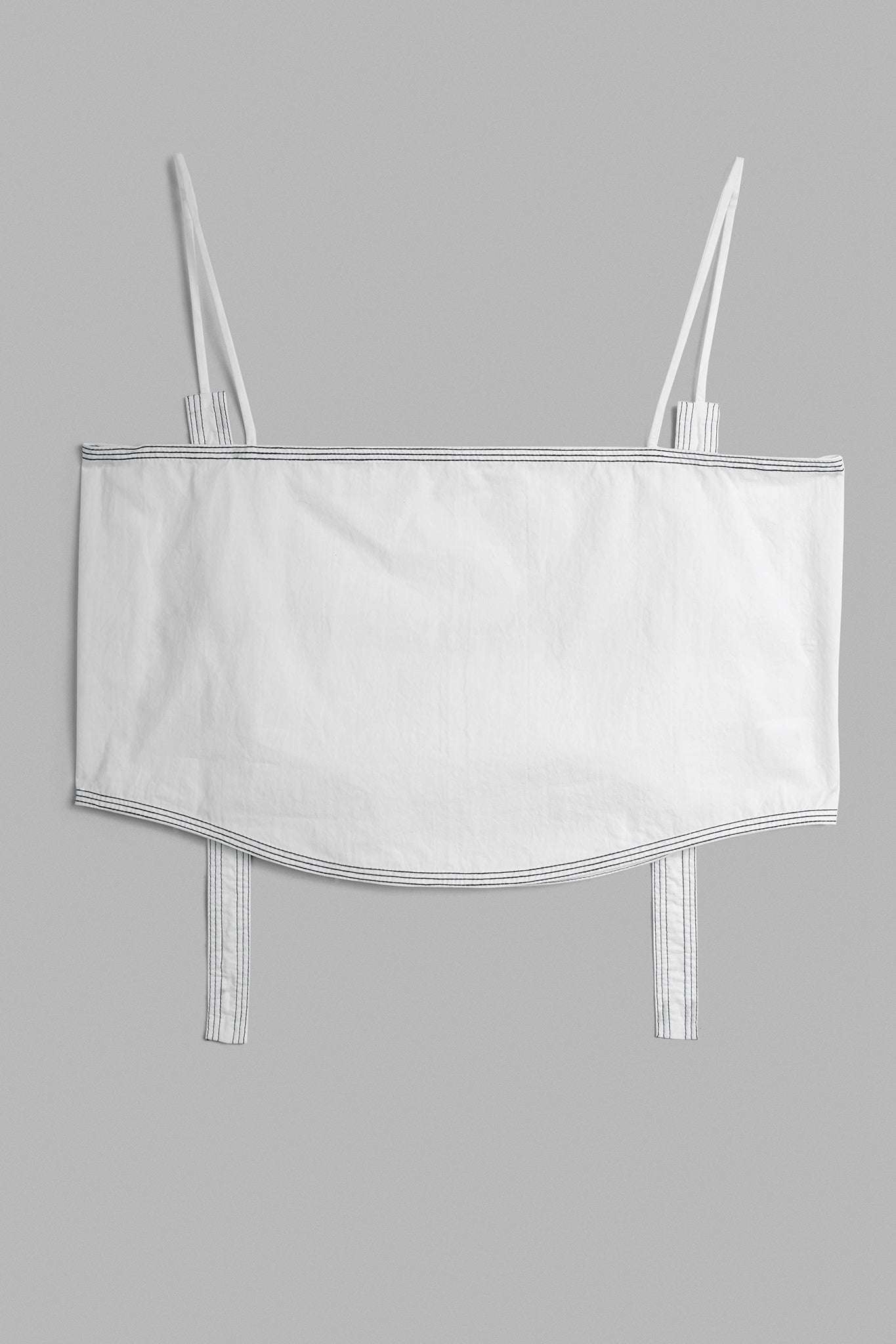 Cotton Strap Cropped Top - White