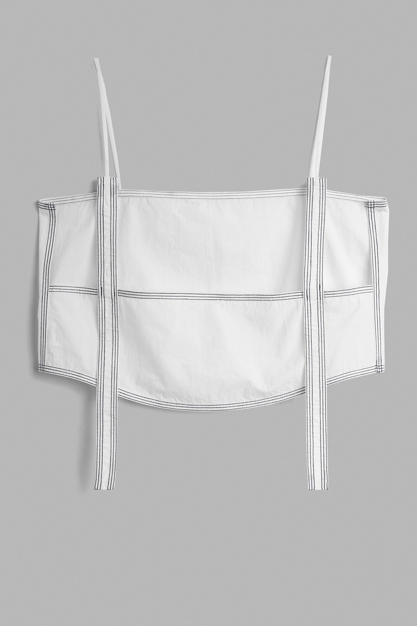 Cotton Strap Cropped Top - White