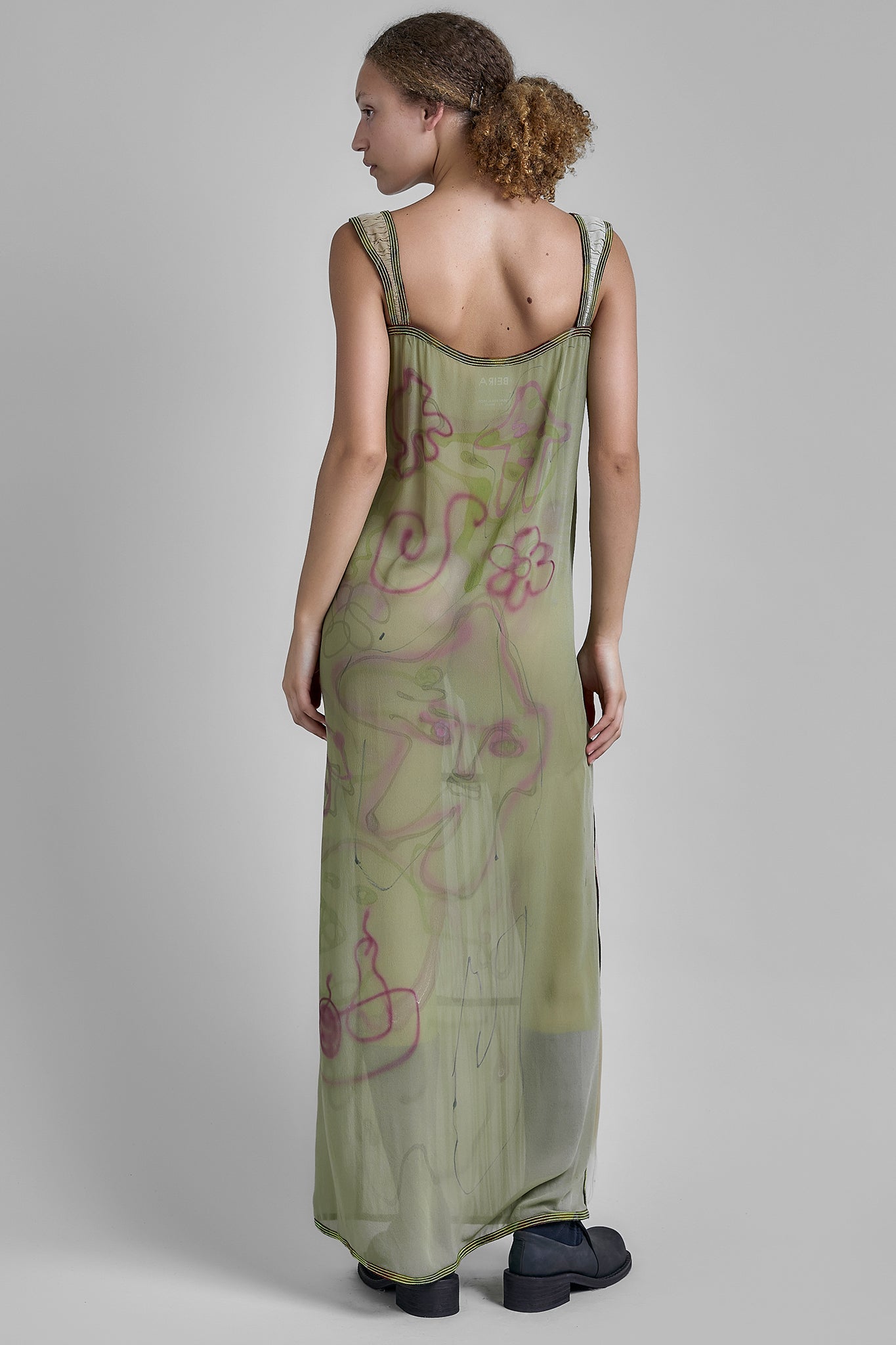 BEIRAxMAÍRA SENISE Silk Ruched Dress - Light Green