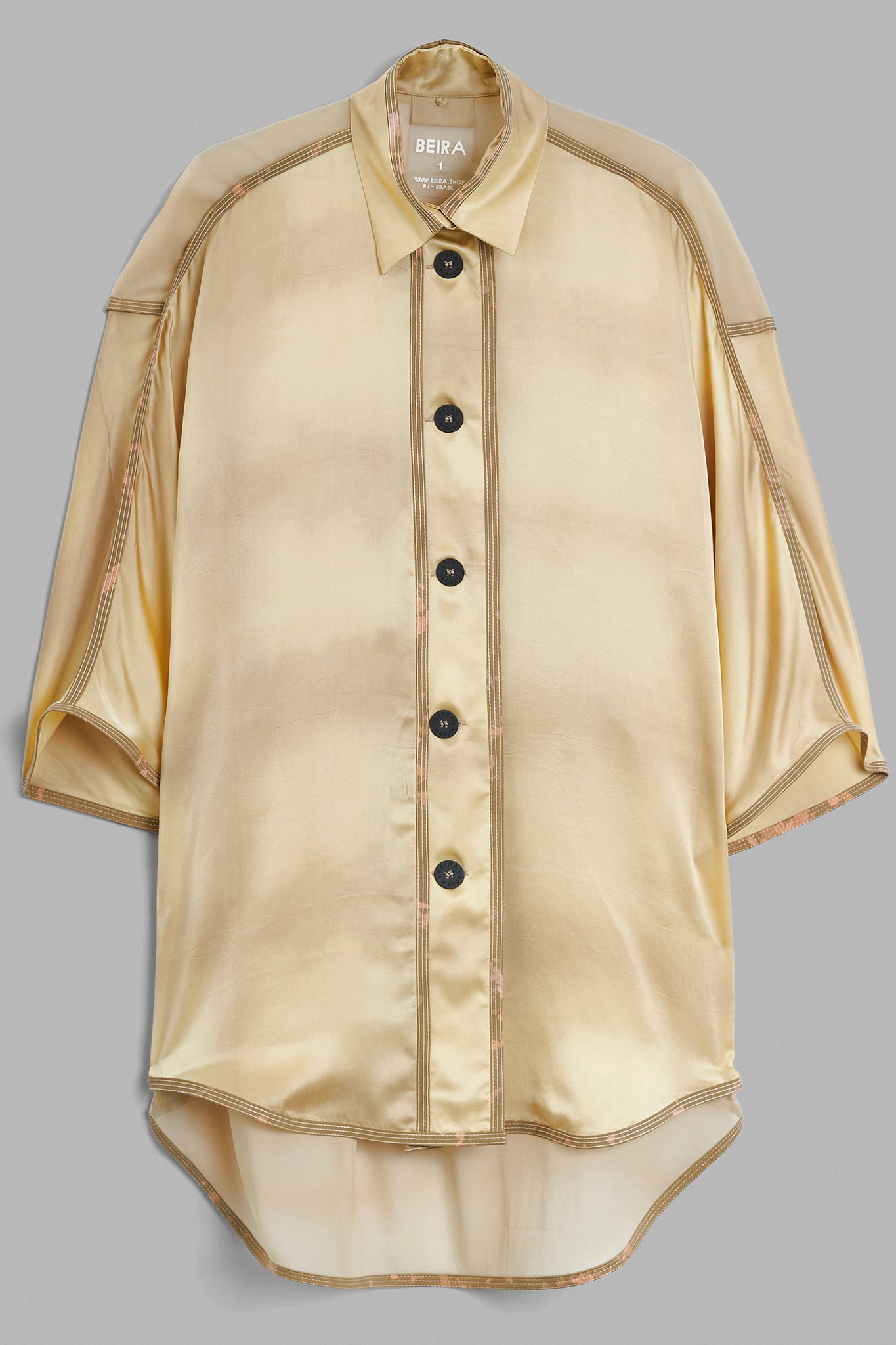 Silk Button-up Shirt - Champagne