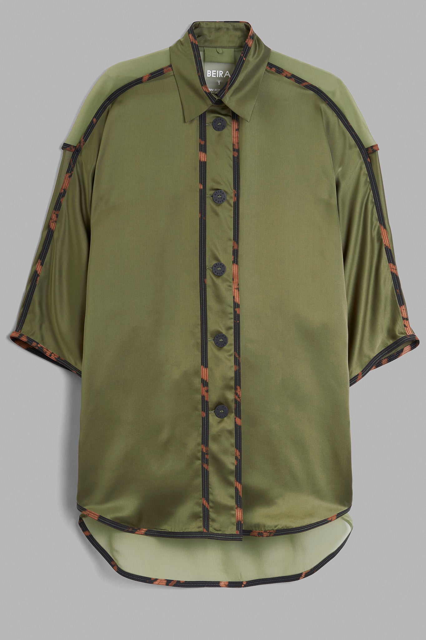 Silk Button-up Shirt - Olive