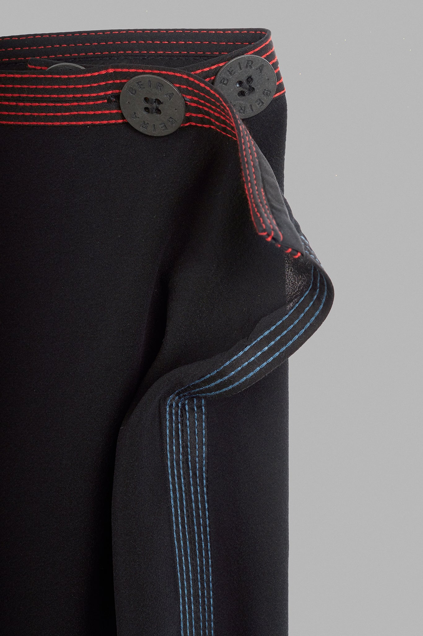 Silk Bandeau Button-up Top - Black