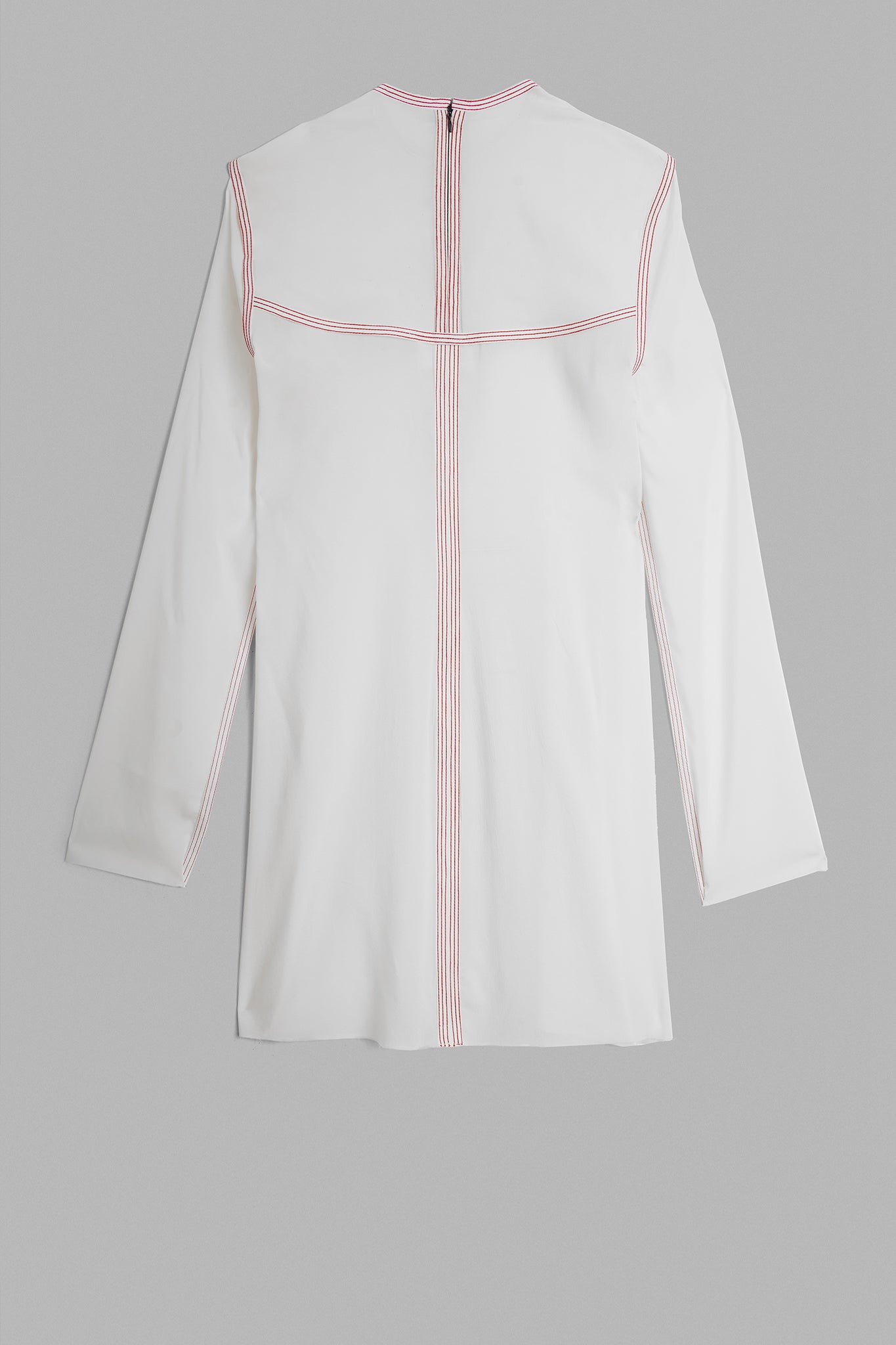 Long Sleeve Silk Mini Dress - White