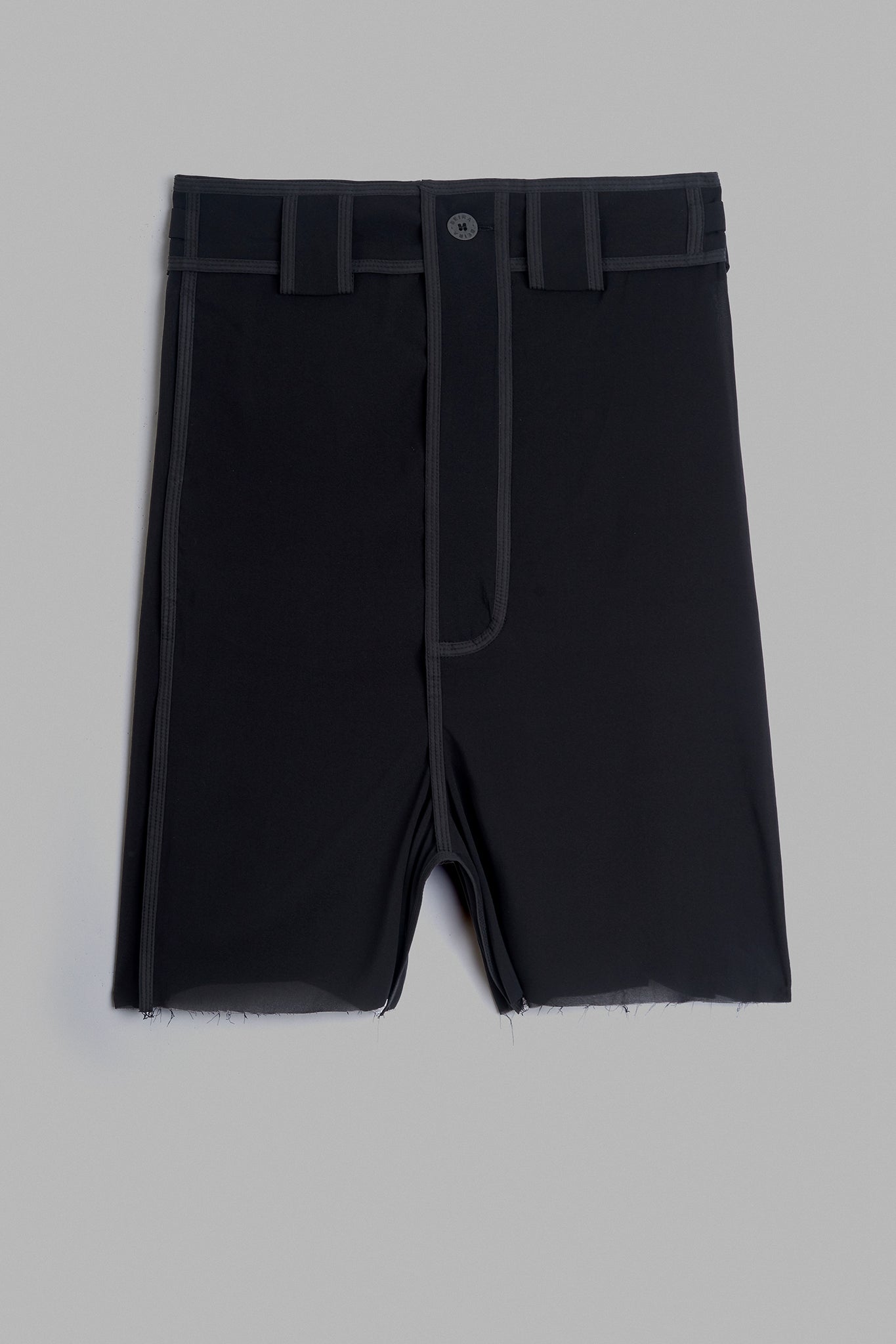 Silk Side Buckle Shorts - Black