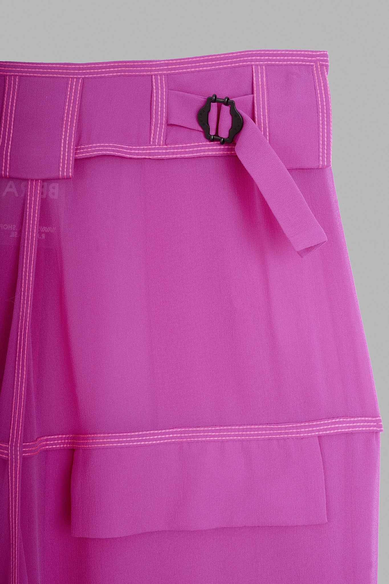 Silk Side Buckle Trousers - Pink