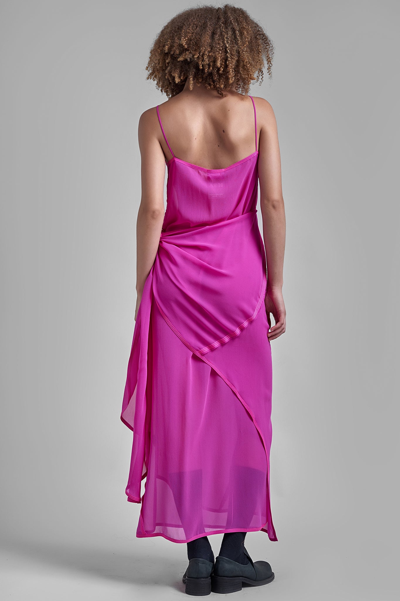 Wrap Silk Dress - Pink