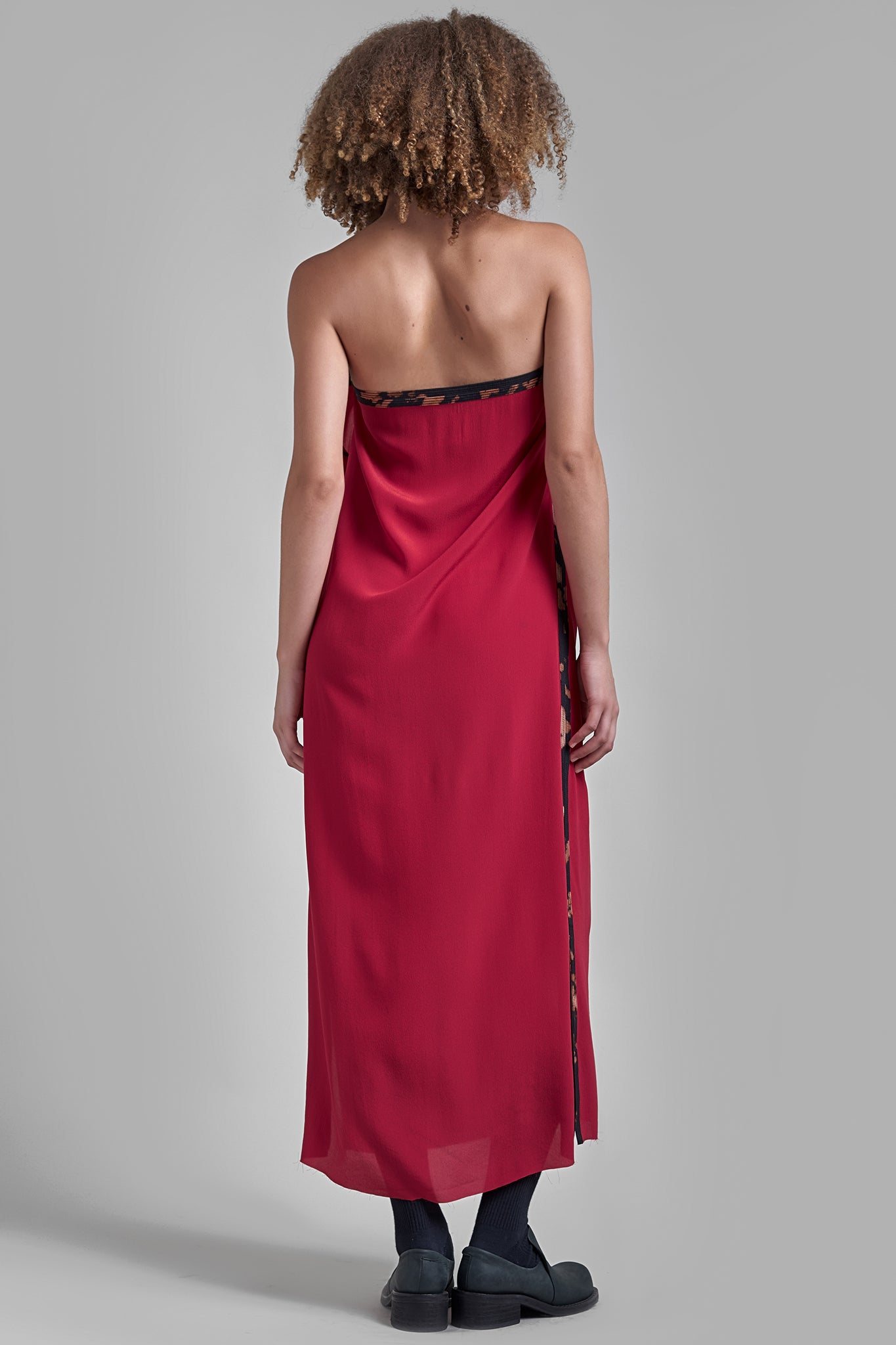 Silk Bandeau Dress - Red