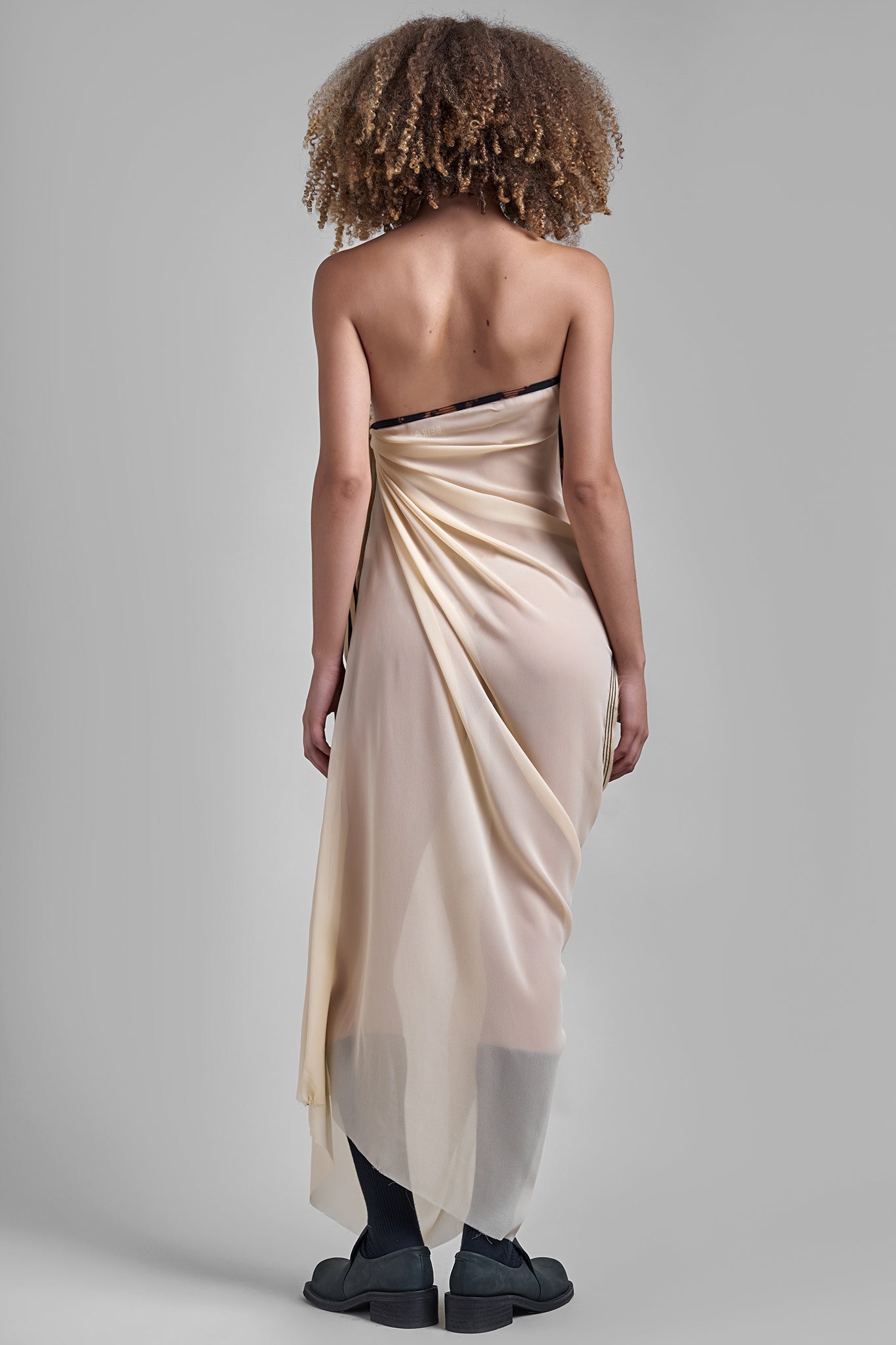 Self Tie Silk Dress - Sand