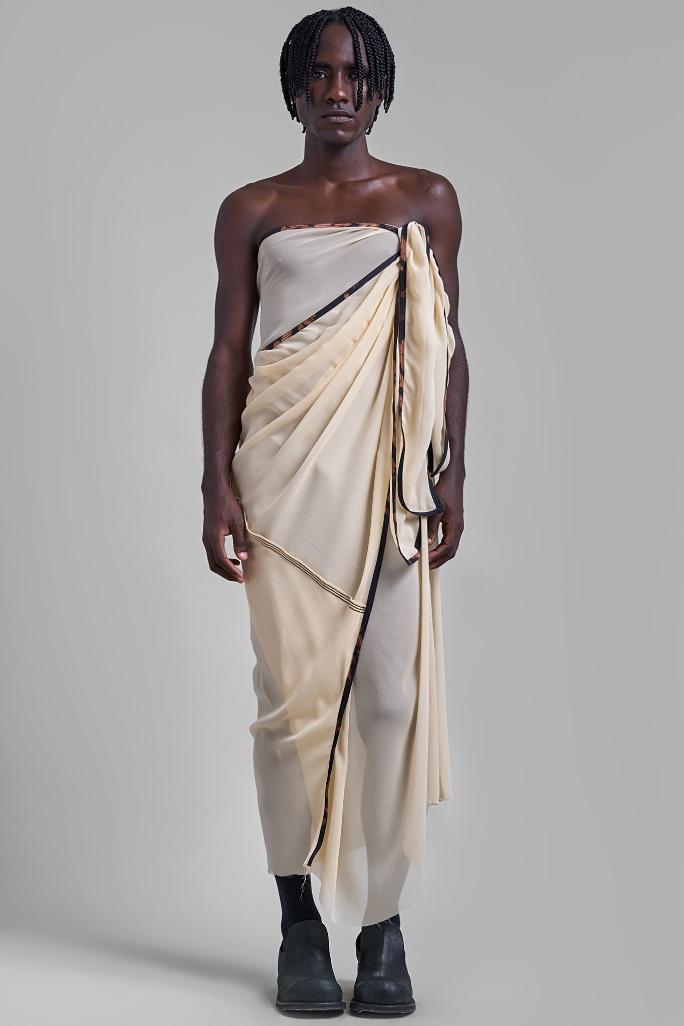 Self Tie Silk Dress - Sand