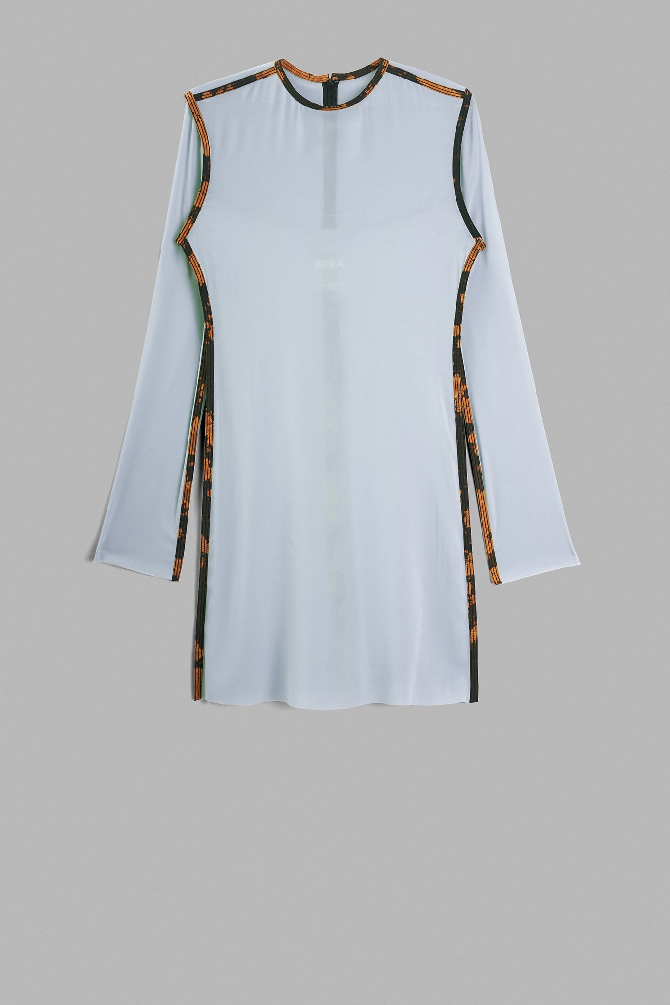 Silk Long Sleeve Mini Dress - Candy Blue