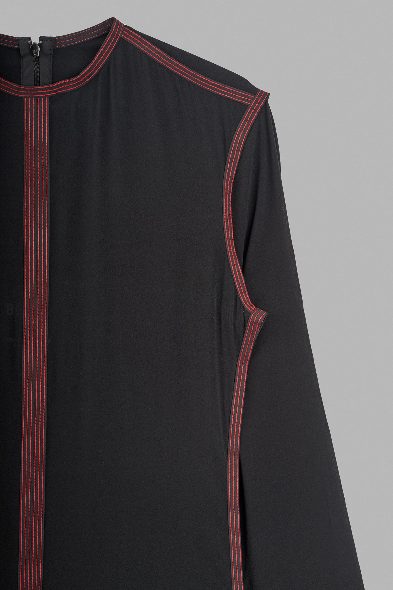 Silk Long Sleeved Maxi Dress - Black