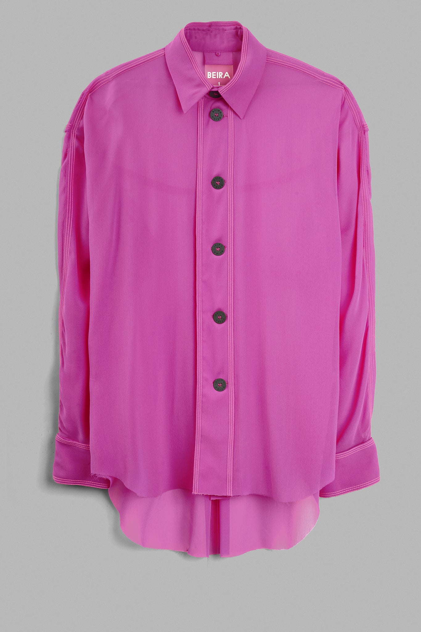 Silk Long-Sleeved Shirt - Pink