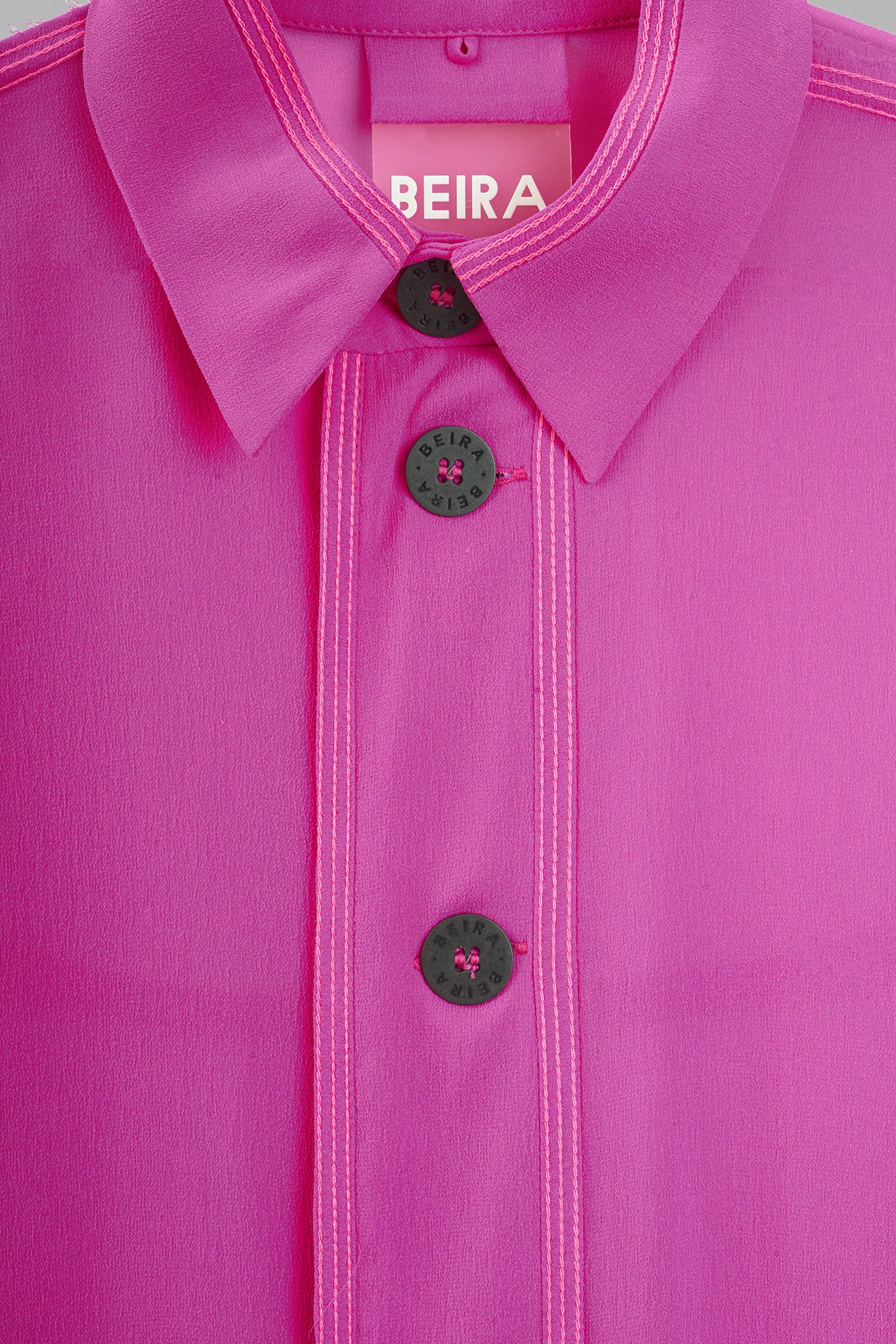 Silk Long-Sleeved Shirt - Pink