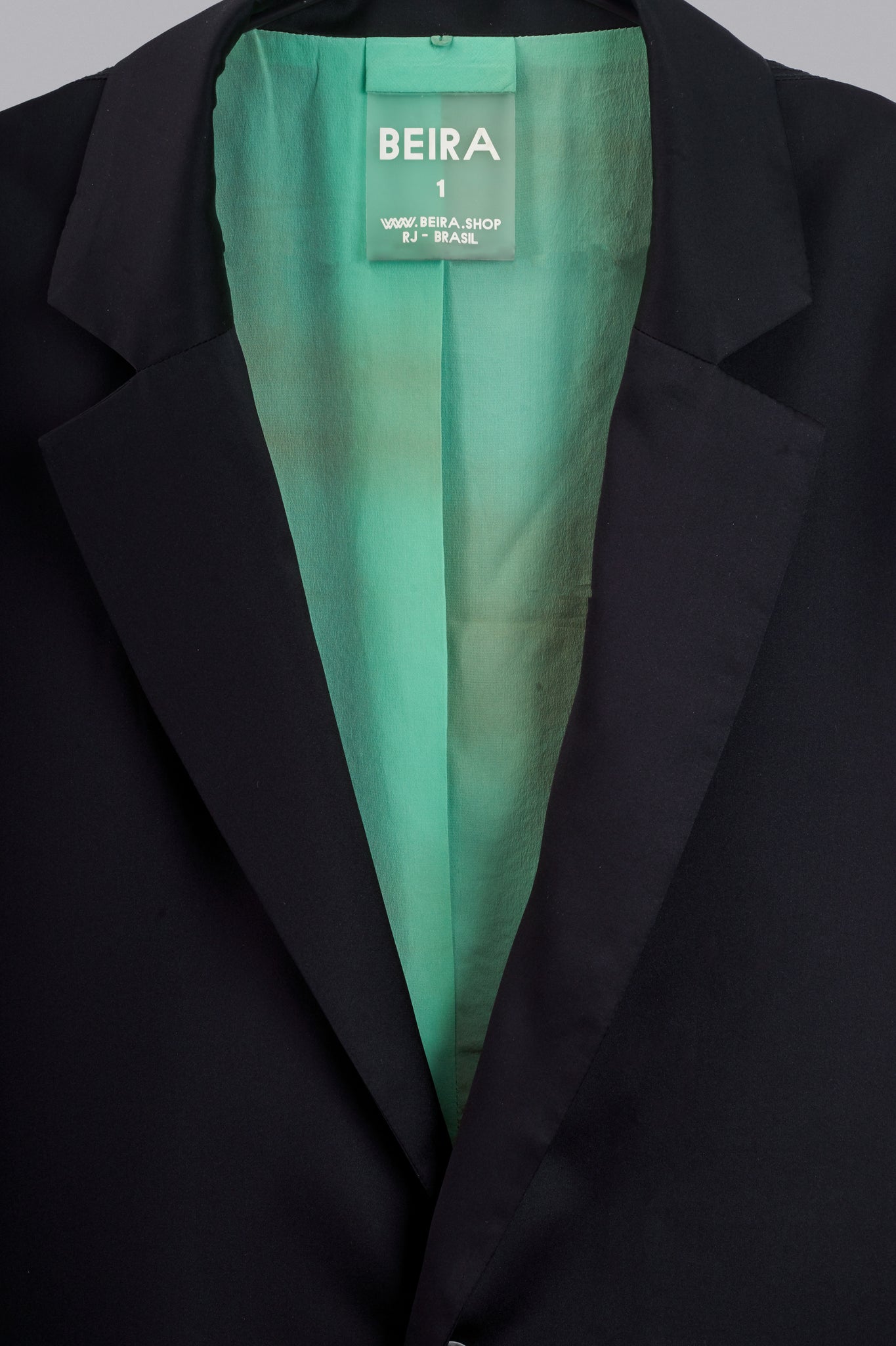 Satin Silk Suit Jacket - Black