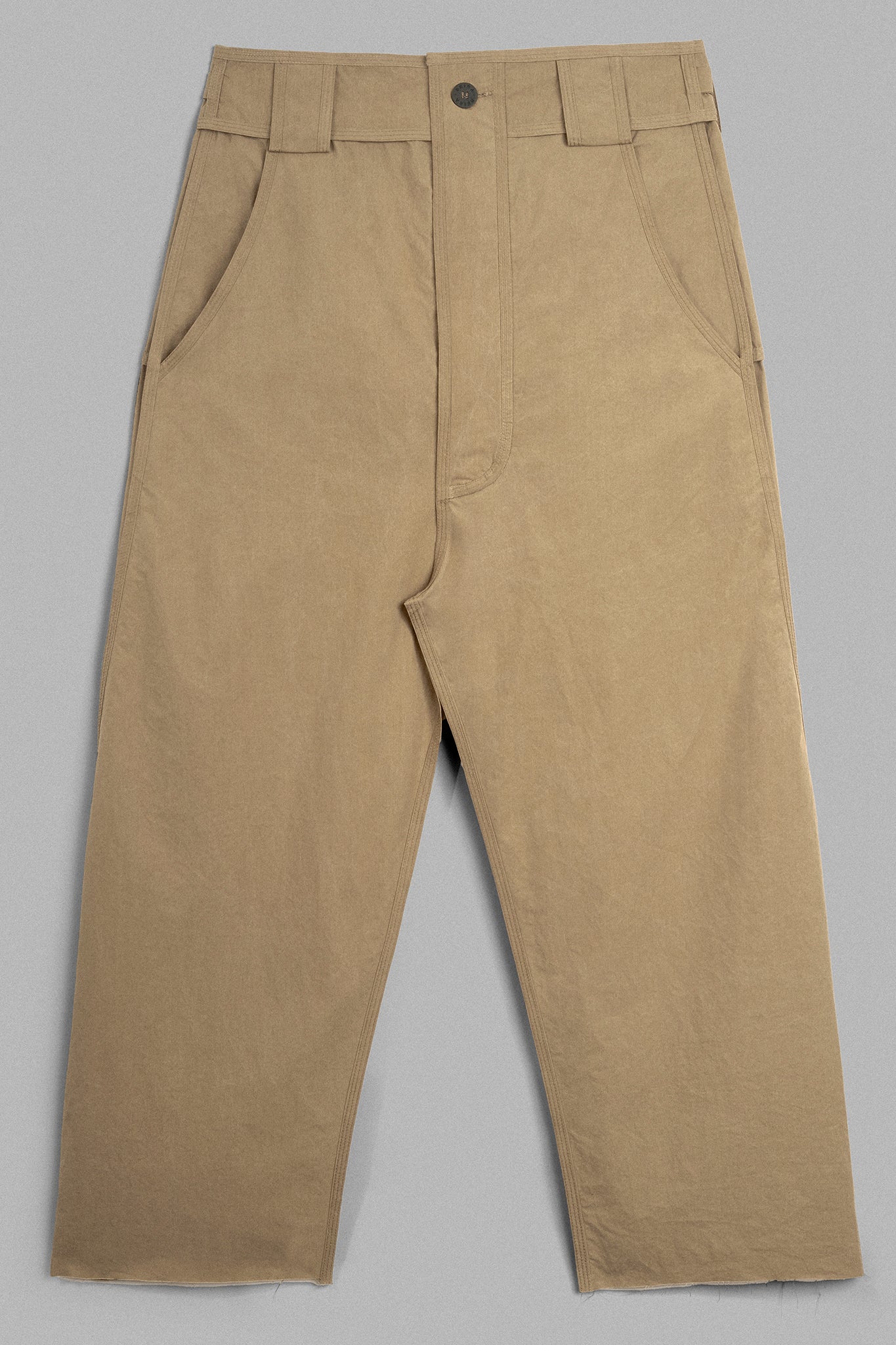 Cotton Side Buckle Trousers - Toffee