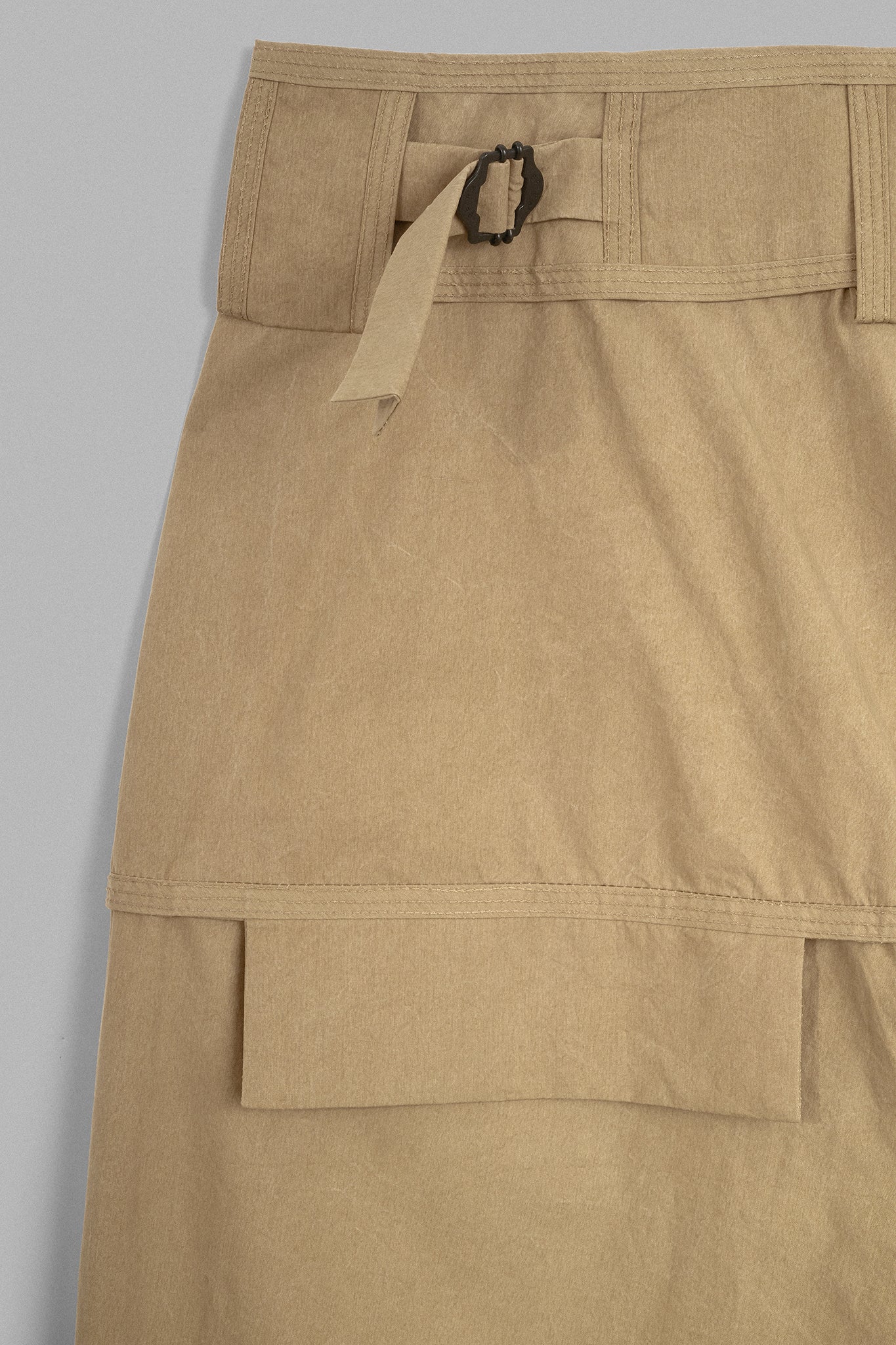 Cotton Side Buckle Trousers - Toffee