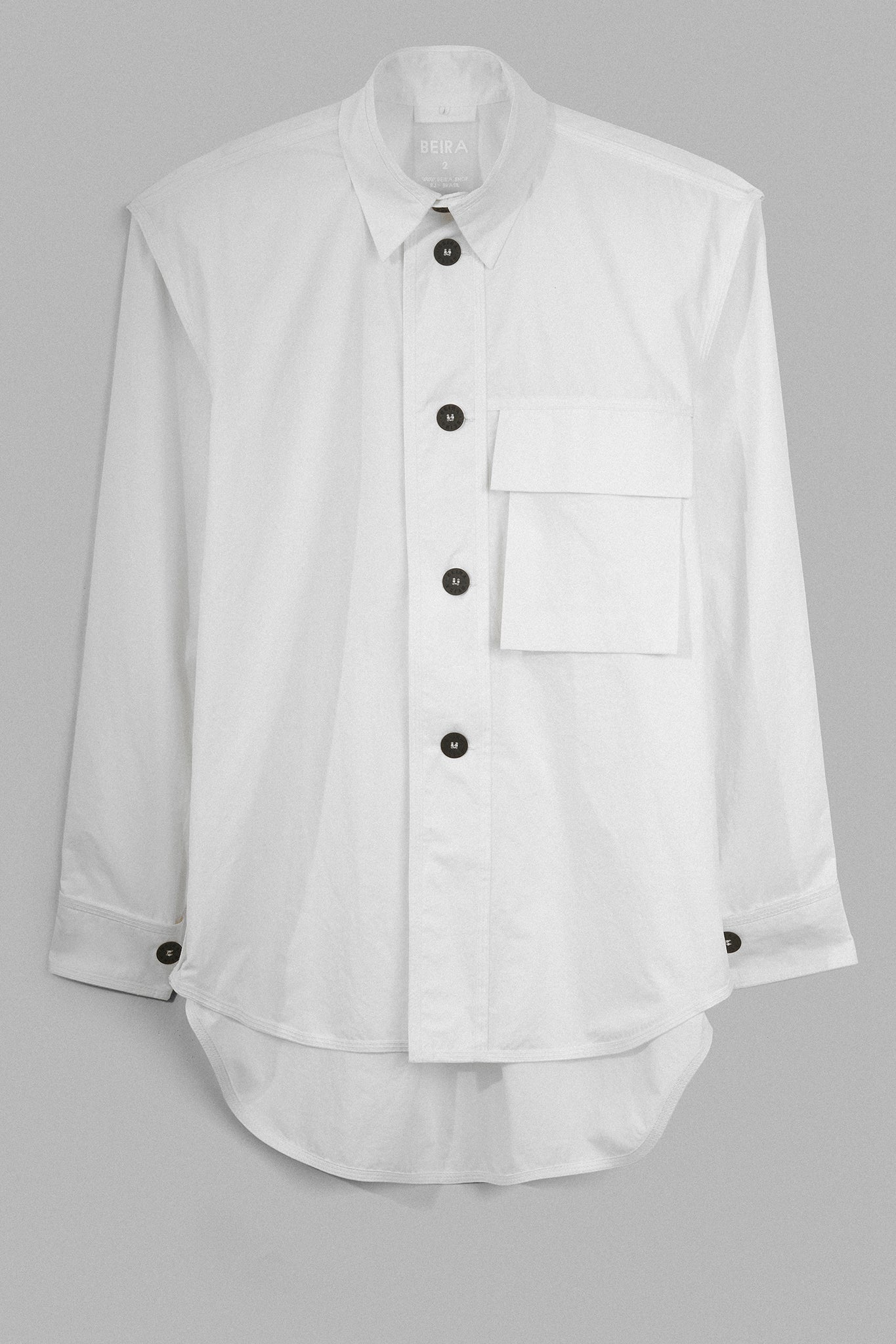 Cotton Pocket Shirt - White