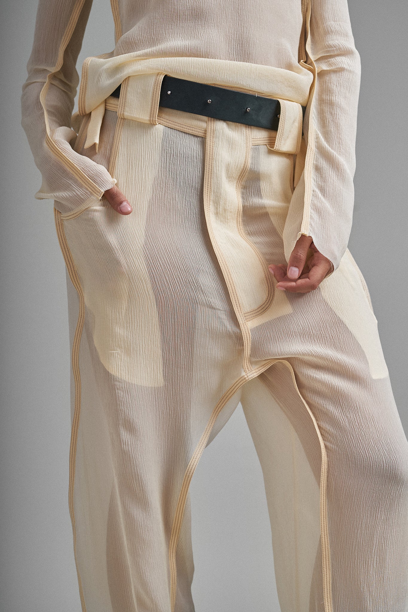 Chiffon Silk Mara Pants - Ivory