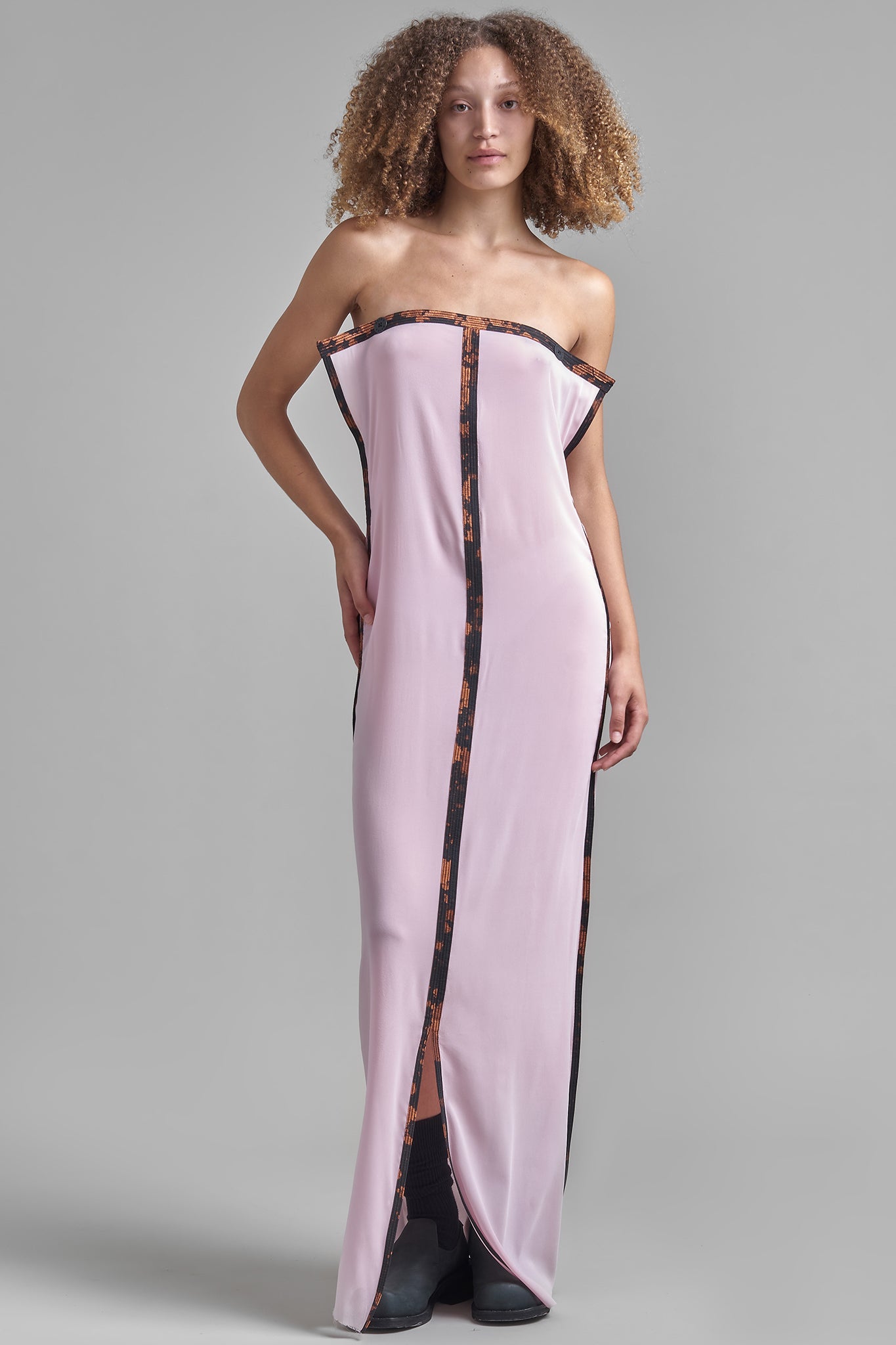 Silk Maxi Bandeau Dress - Candy Pink