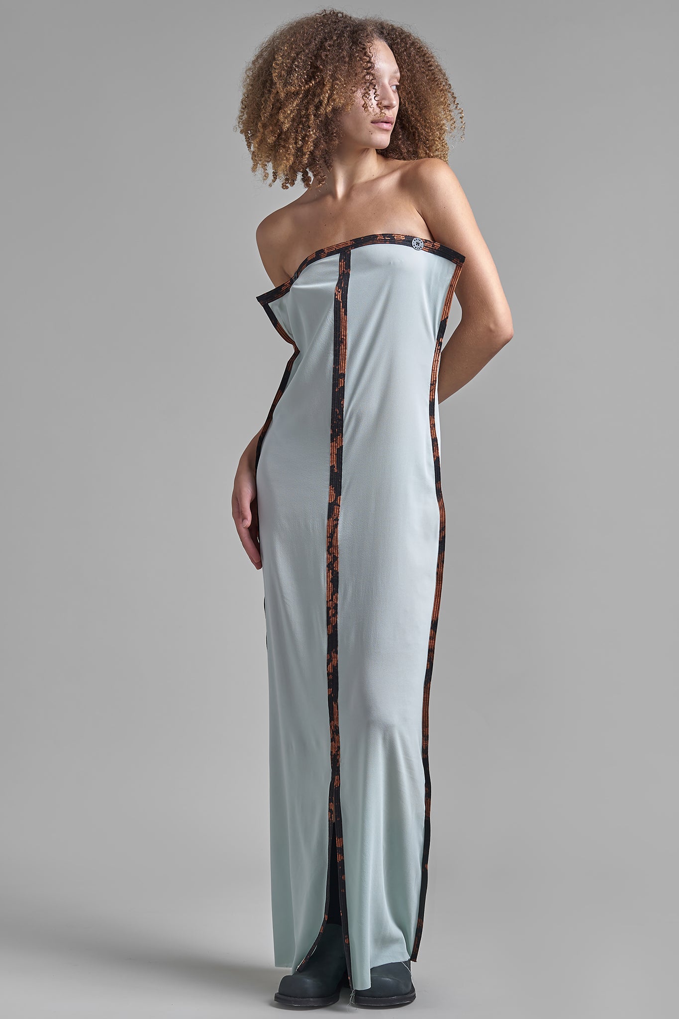 Silk Bandeau Long Dress - Candy Blue