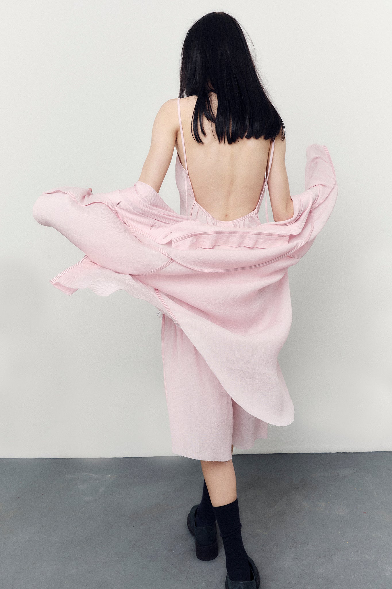 Textured Silk Oversize-Fit Shirt - Peach Pink