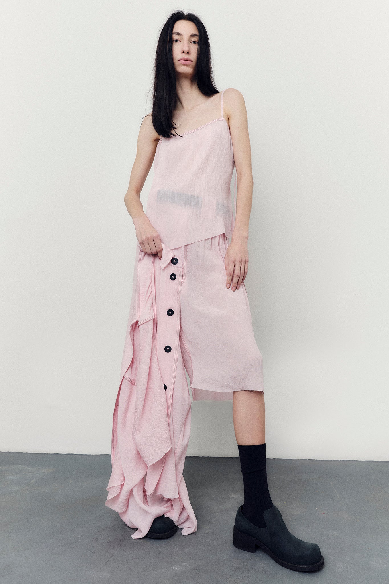 Textured Silk Backless Top - Peach Pink