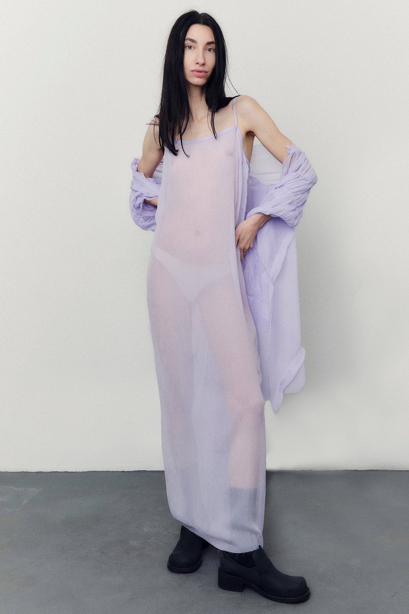 Chiffon Silk Barbara Dress - Lilac