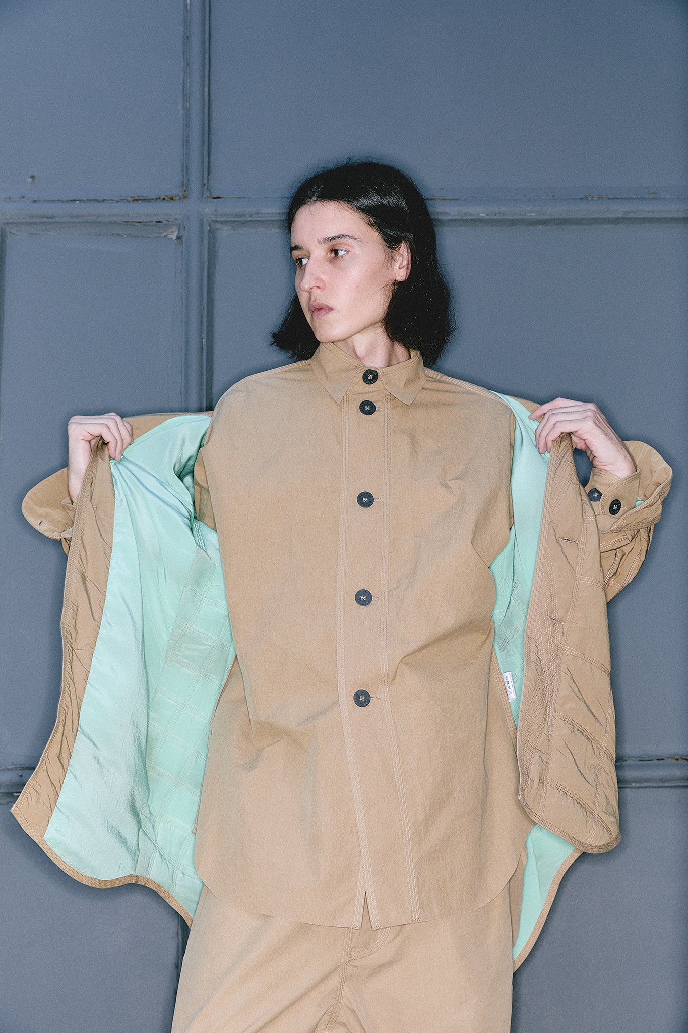 Cotton Long-Sleeved Shirt - Toffee