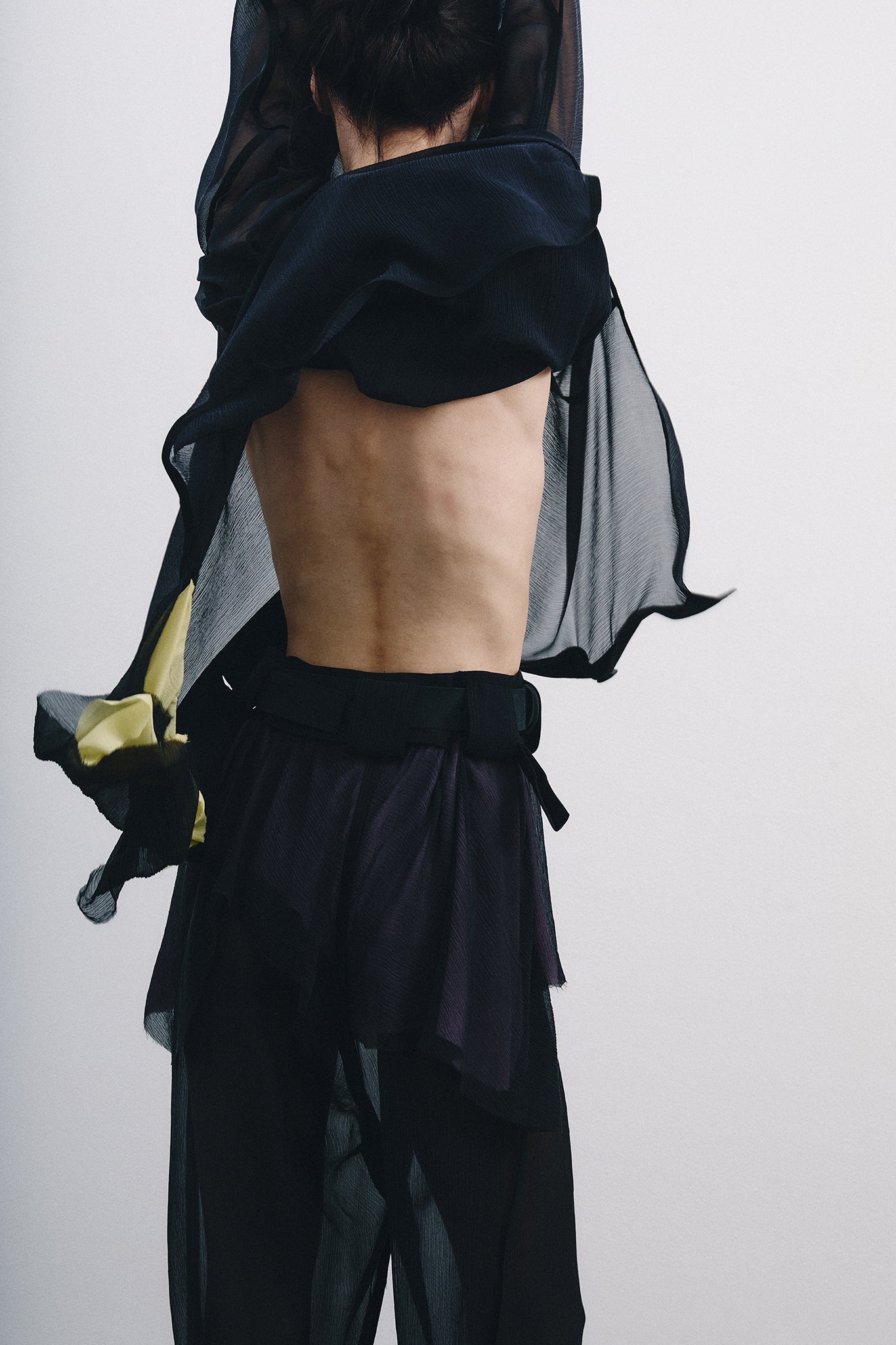 Chiffon Silk Pirate Pants Colorful Detail - Black