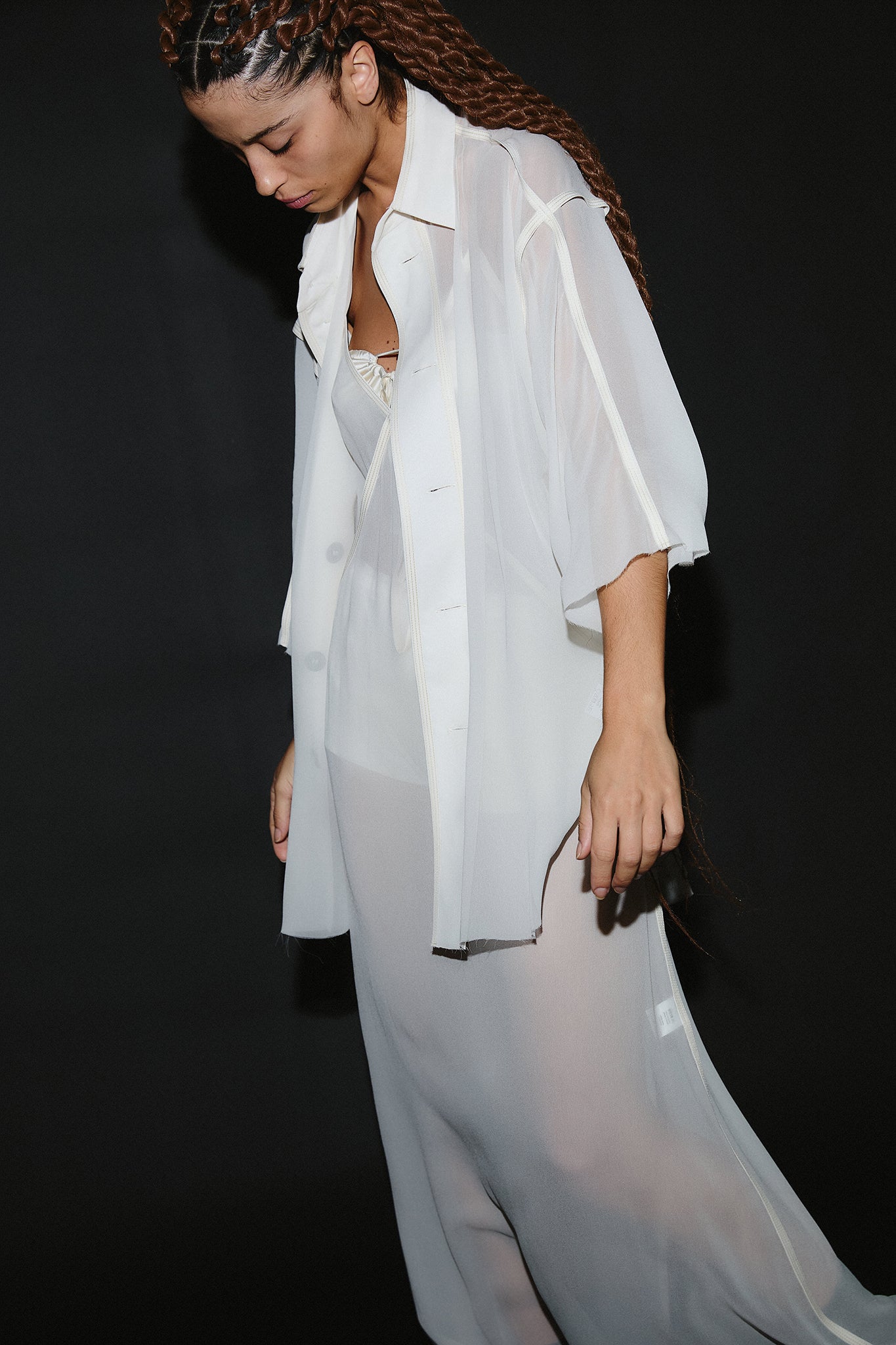 Silk Oversize-Fit Shirt - White