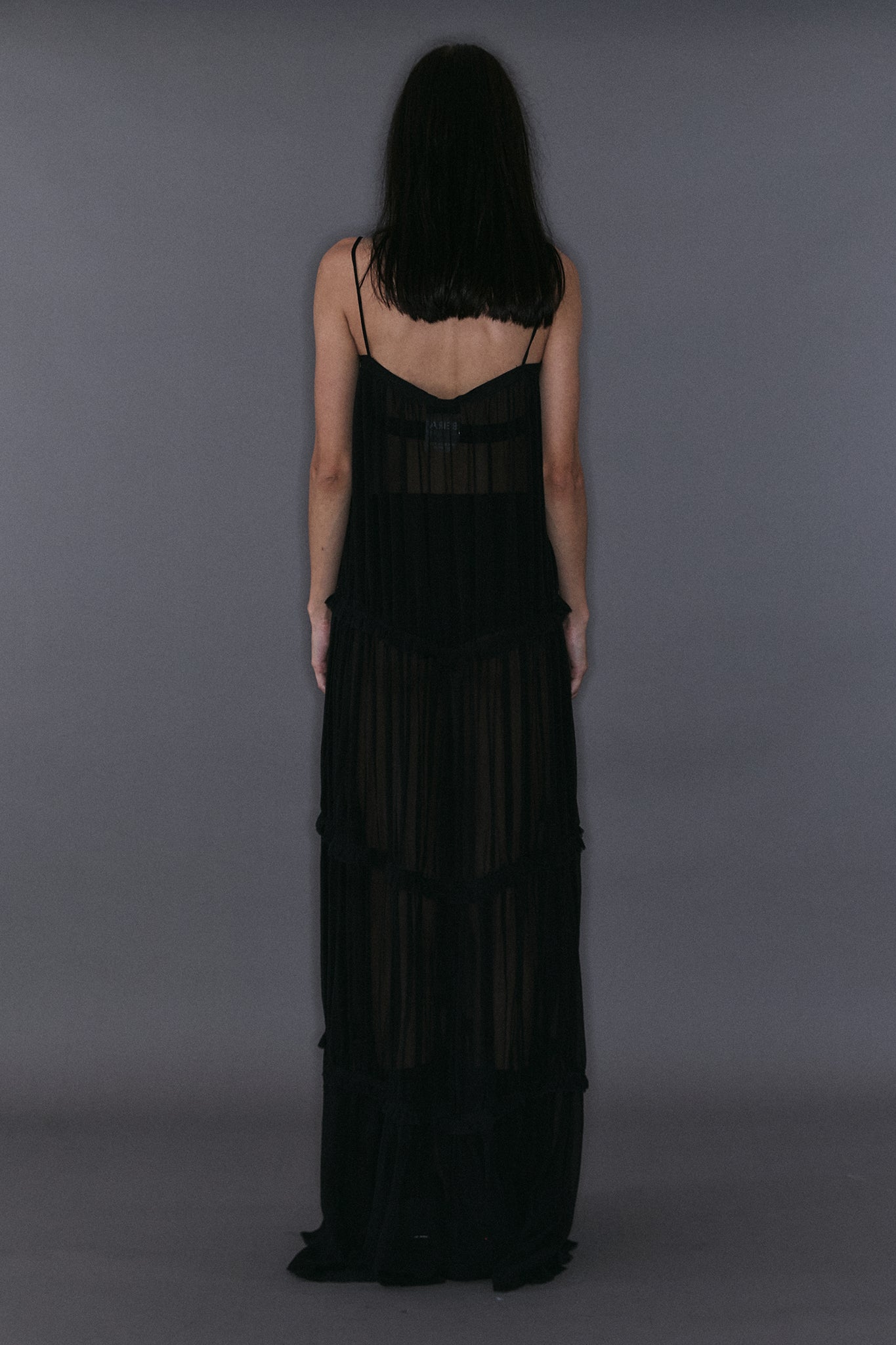 Silk Tiered Dress - Black