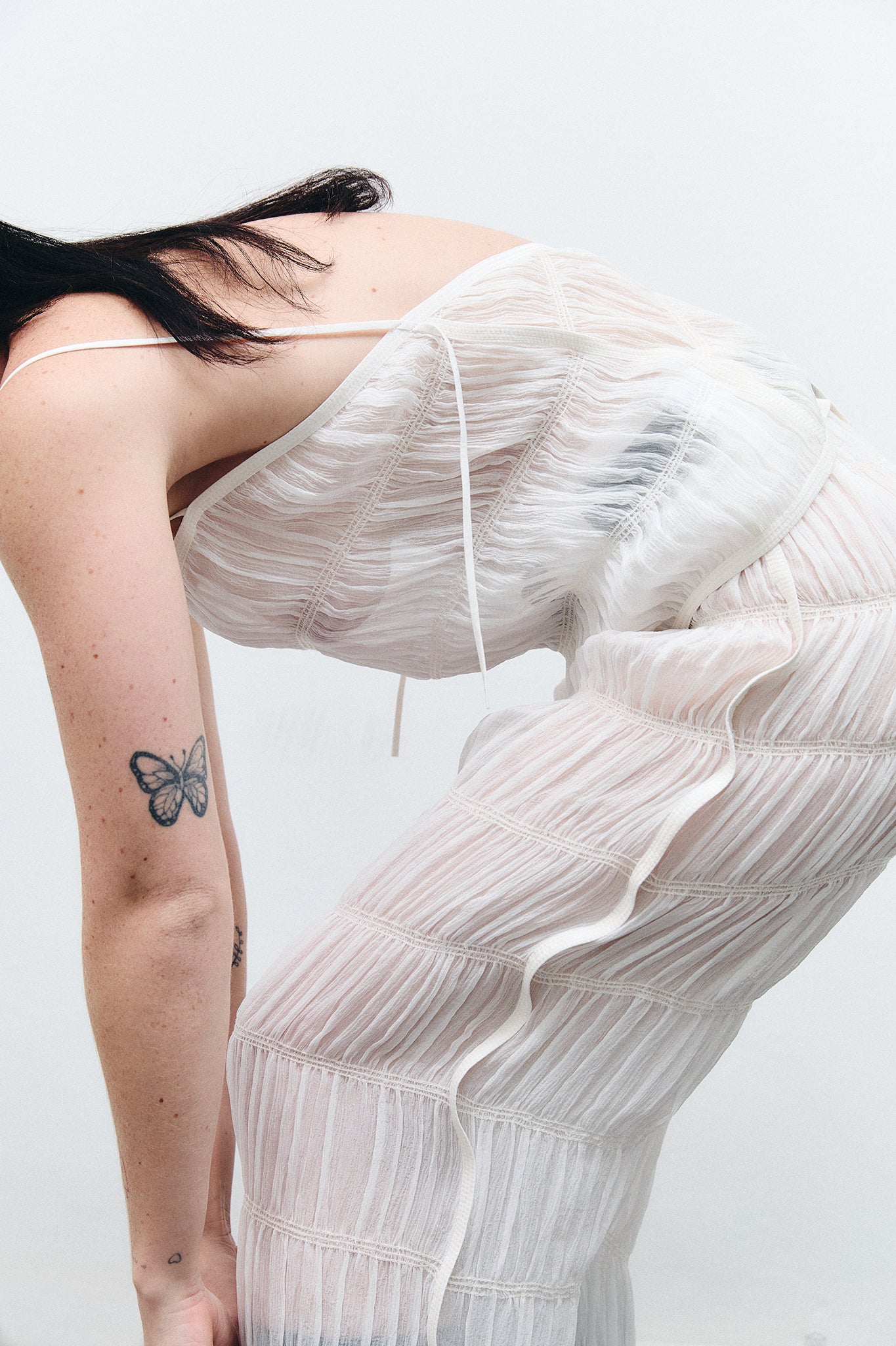 Draped Silk Straight-leg Pants - White