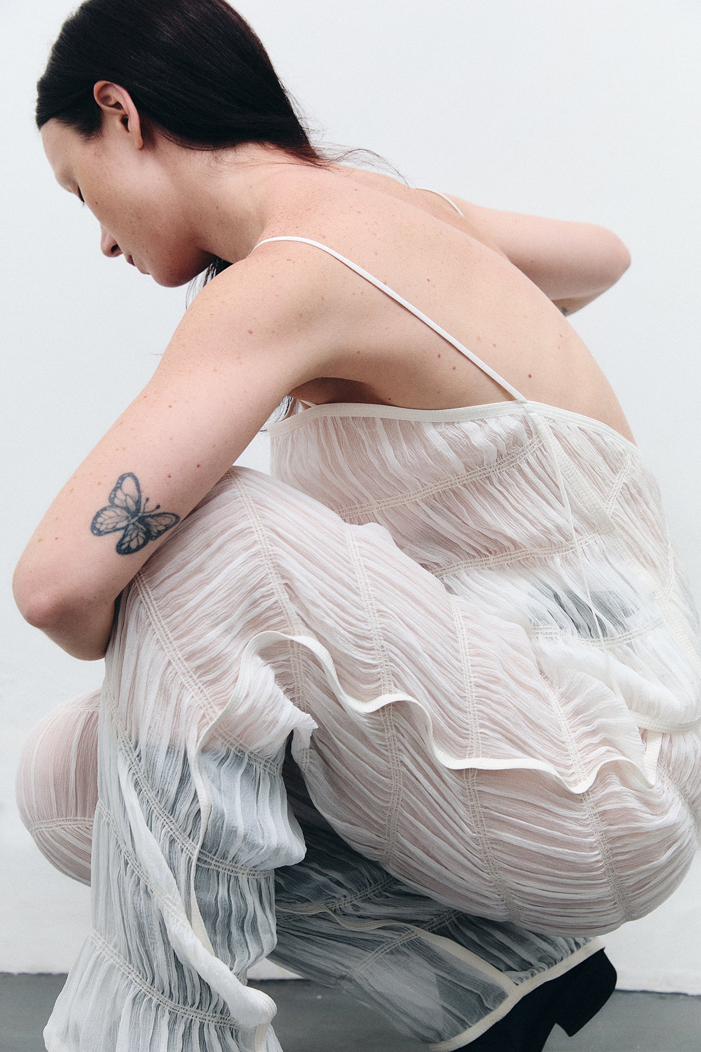 Draped Silk Straight-leg Pants - White