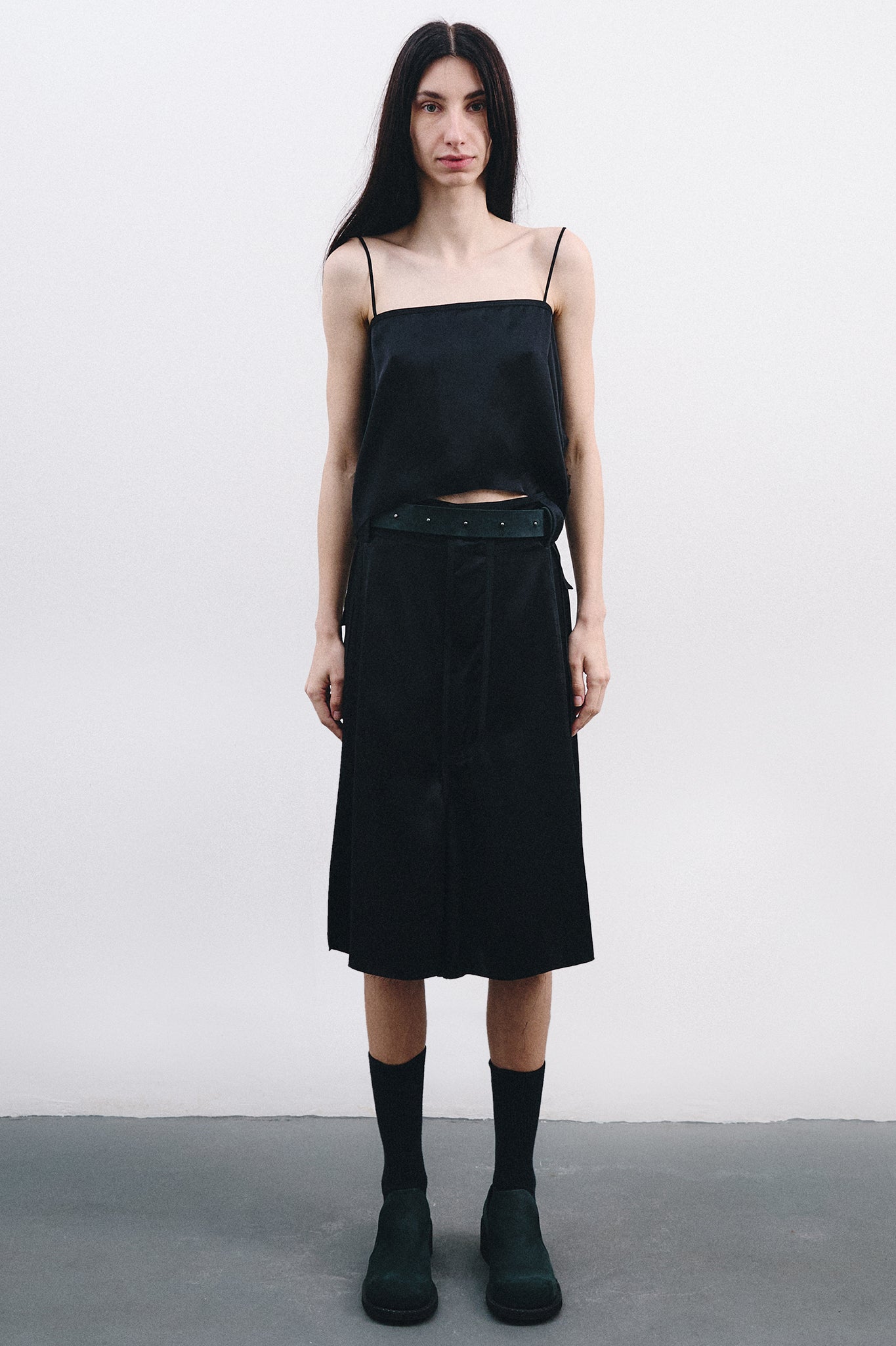 Satin Silk Barbara Blouse - Black