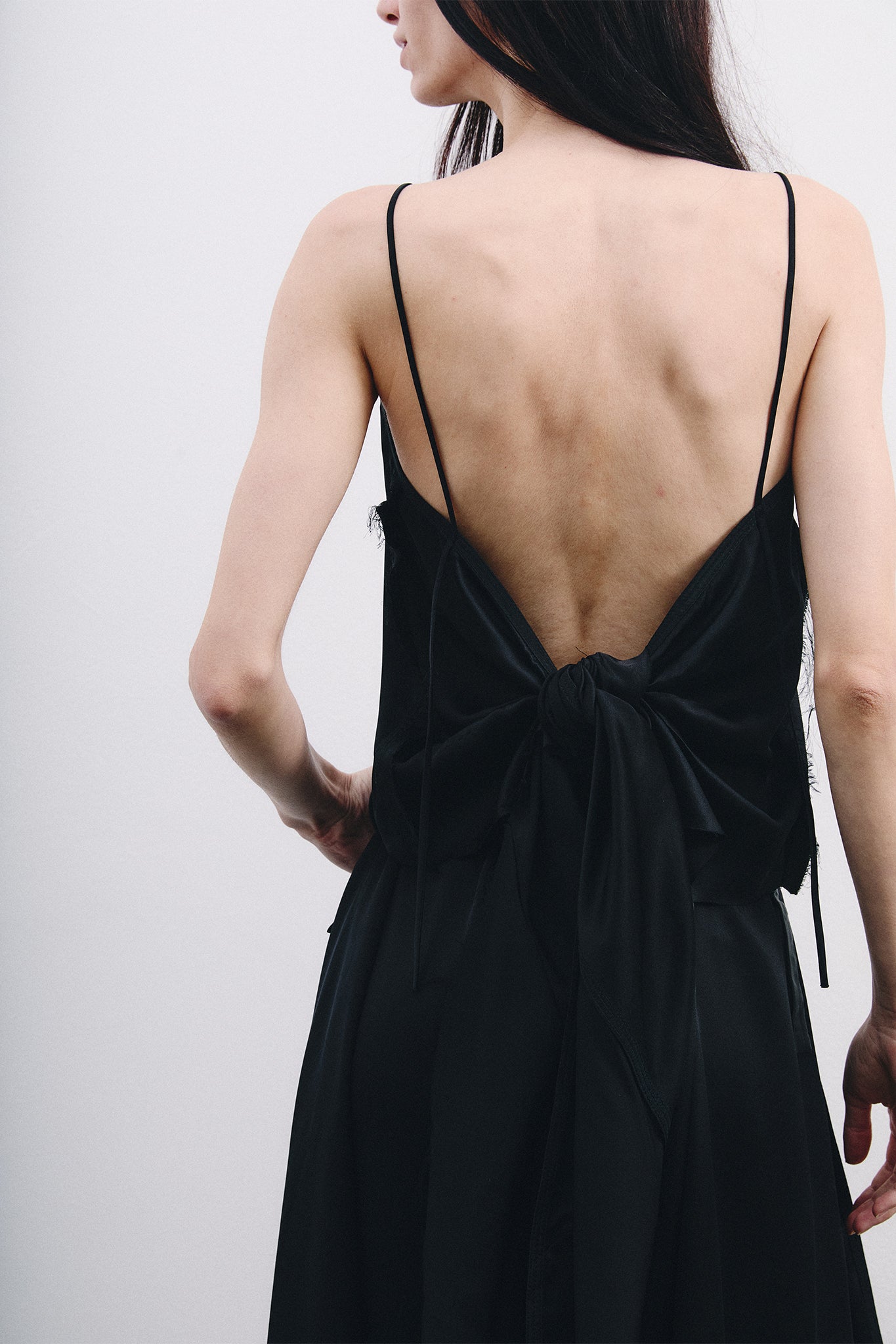 Satin Silk Barbara Blouse - Black