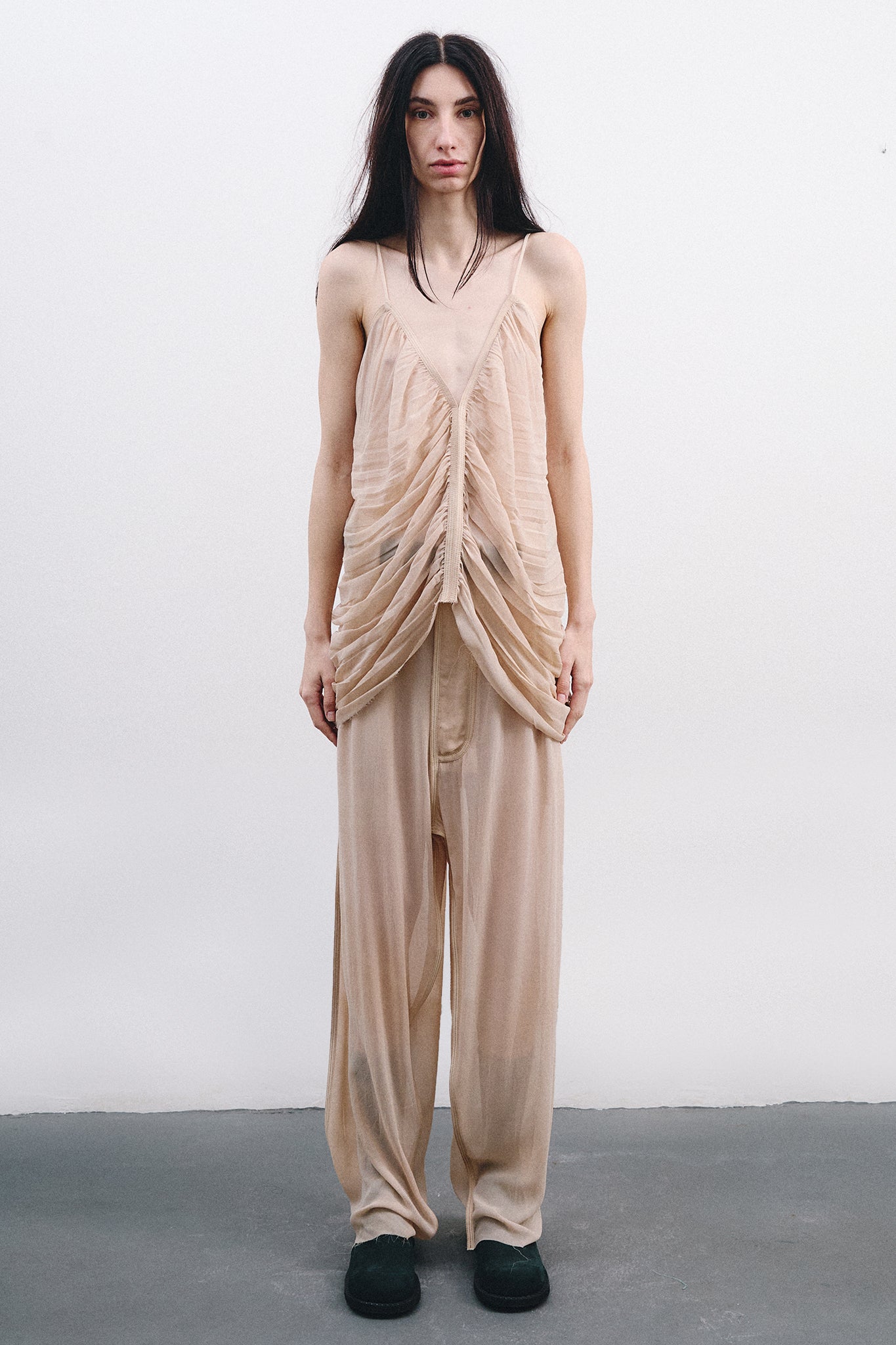 Draped Silk Mermaid Blouse - Hand-dyed Off-White