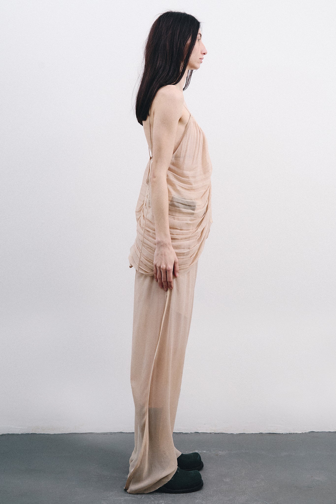 Draped Silk Mermaid Blouse - Hand-dyed Off-White