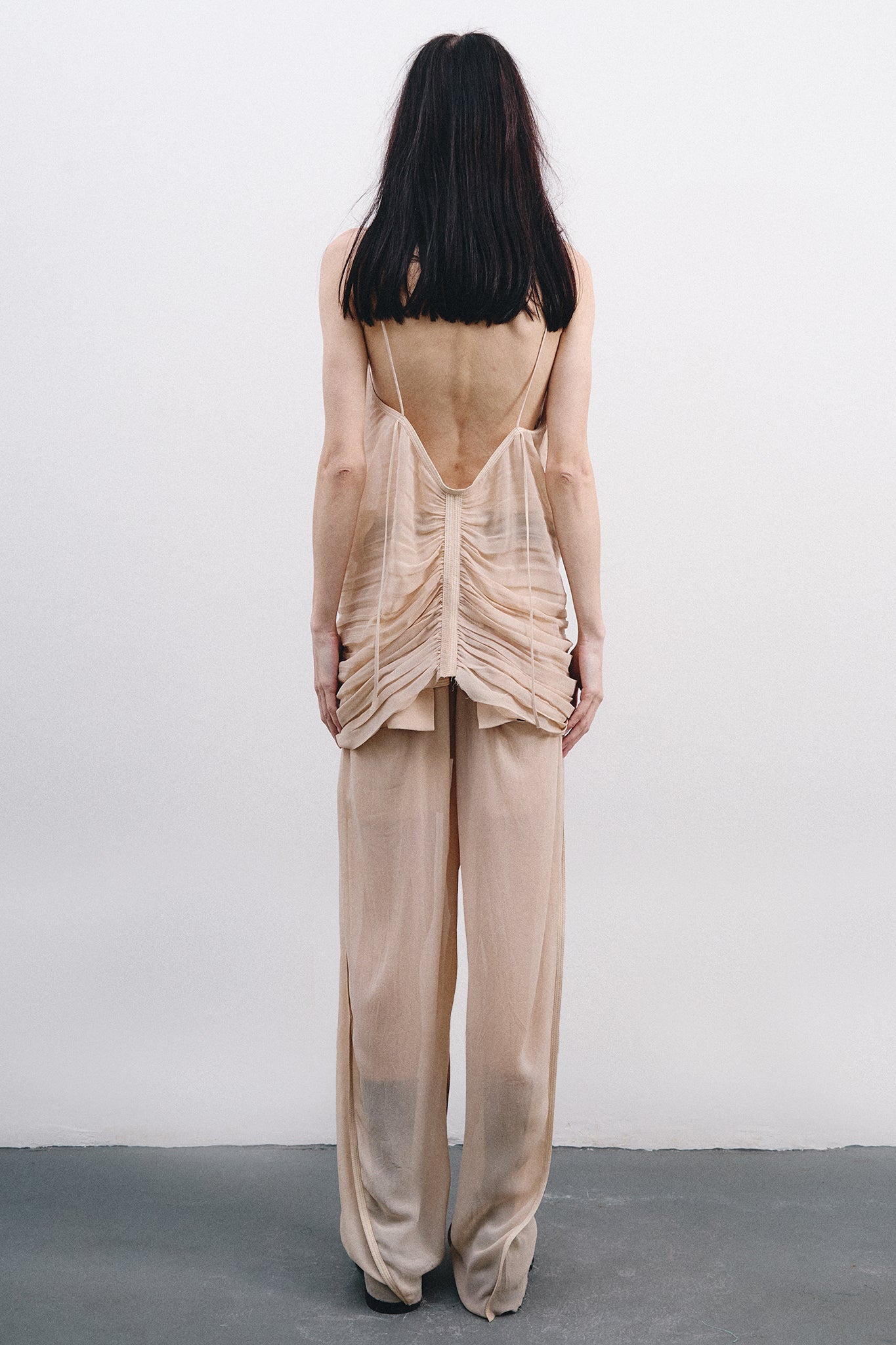 Draped Silk Mermaid Blouse - Hand-dyed Off-White